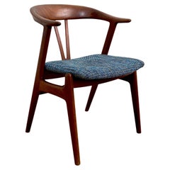 Vintage Torbjørn Afdal Midcentury Teak Form Chair with Green Teal Upholstery