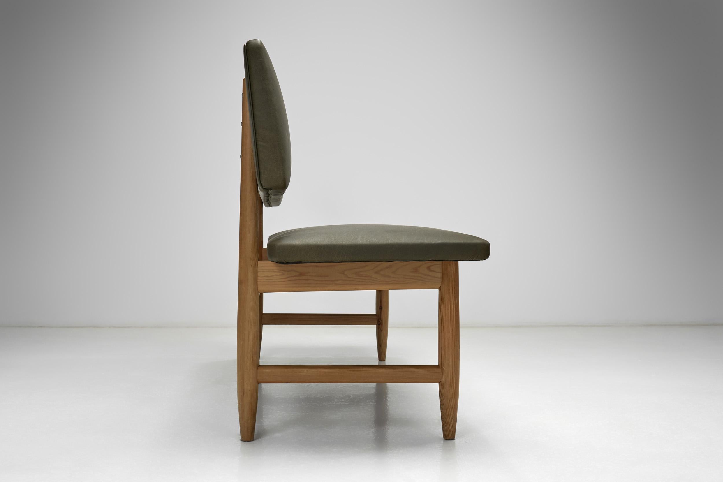 Banc en cuir et pin 