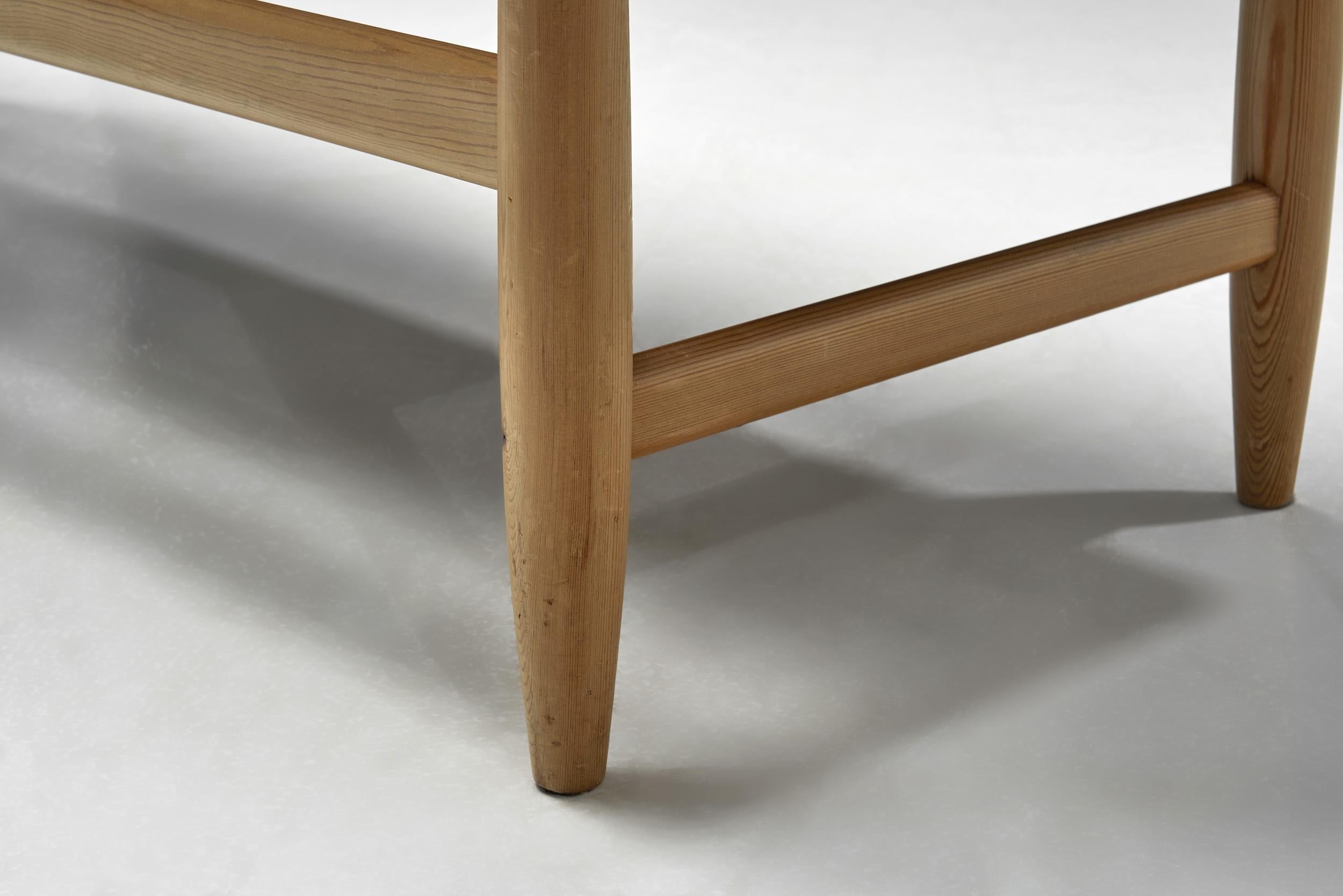Banc en cuir et pin 