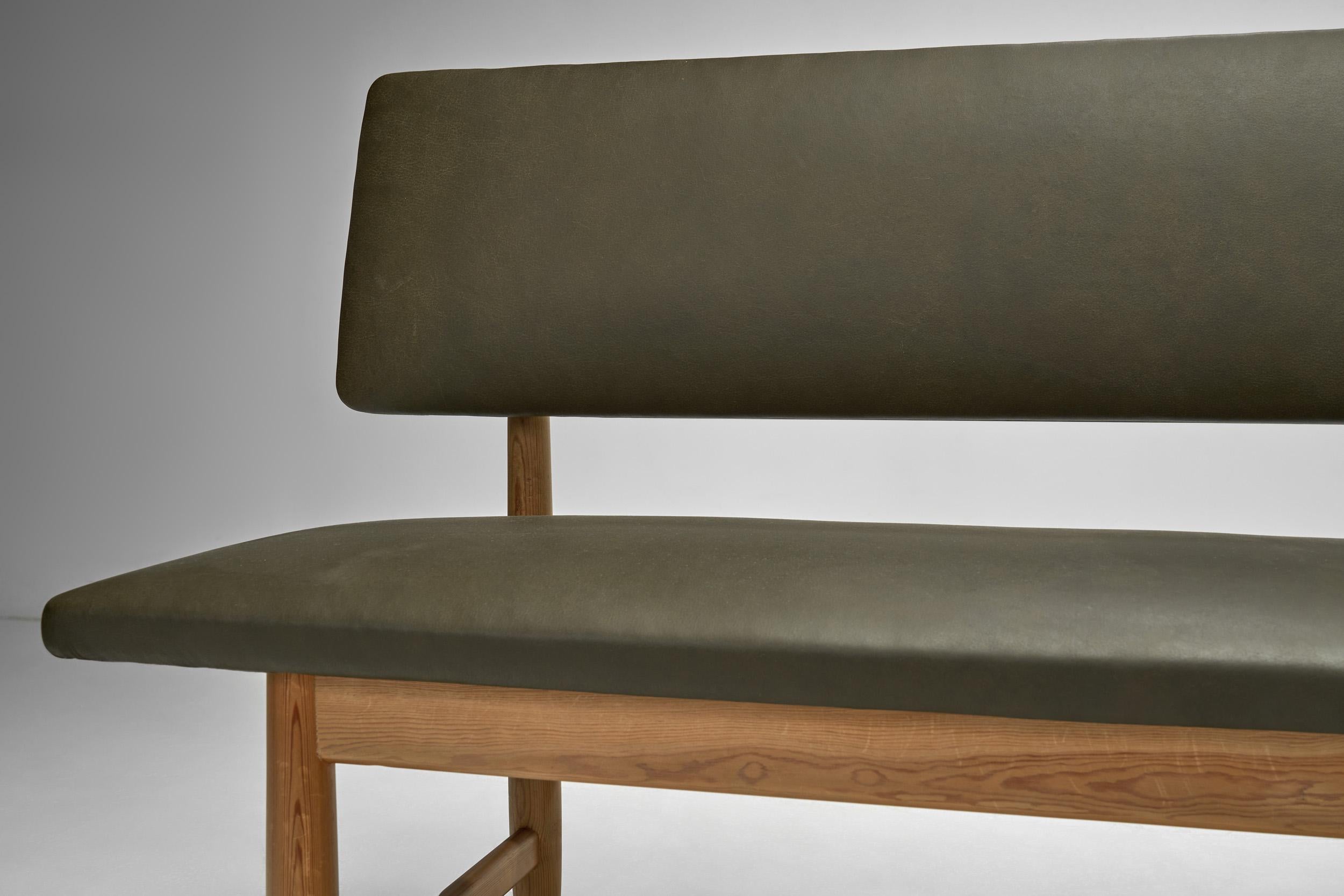 Cuir Banc en cuir et pin 