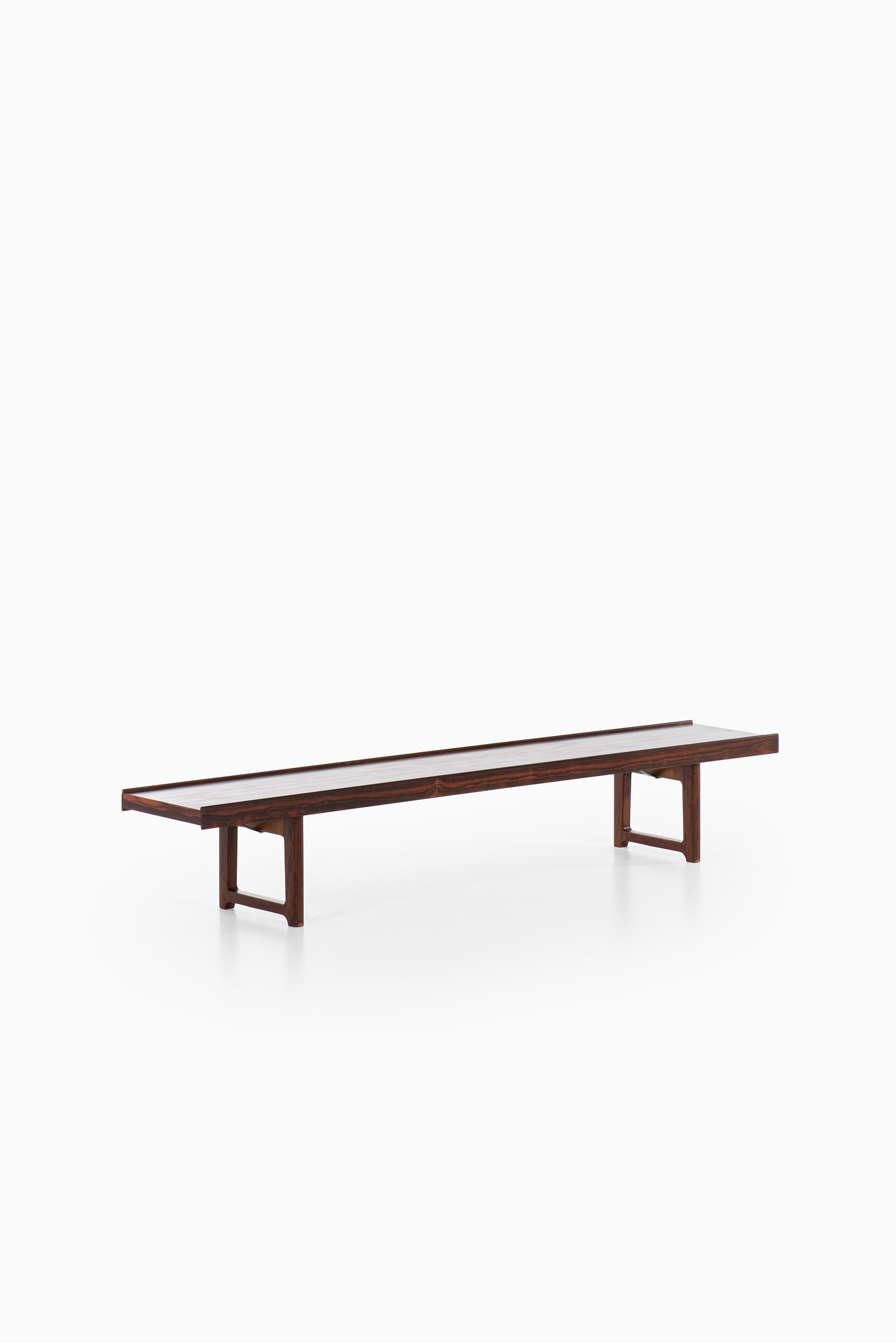 Rosewood Torbjørn Afdal Bench / Side Table Model Krobo Produced in Norway For Sale