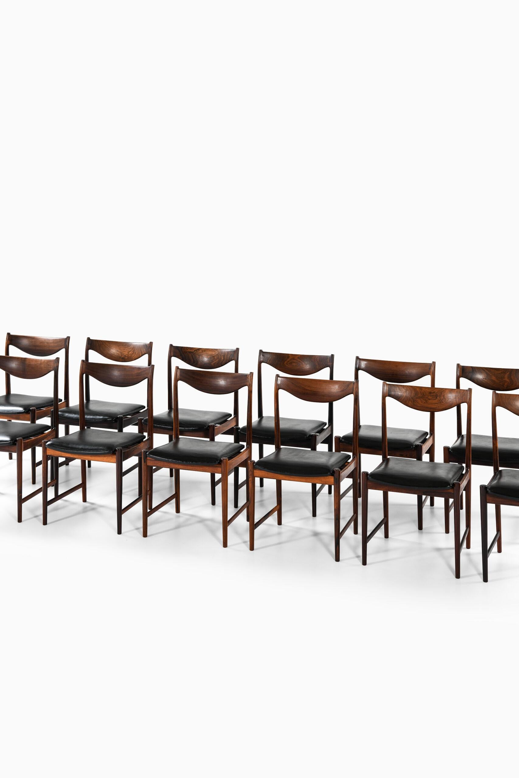 Very rare set of 12 dining chairs model Darby designed by Torbjørn Afdal. Produced by Nesjestranda Møbelfabrik in Norway.