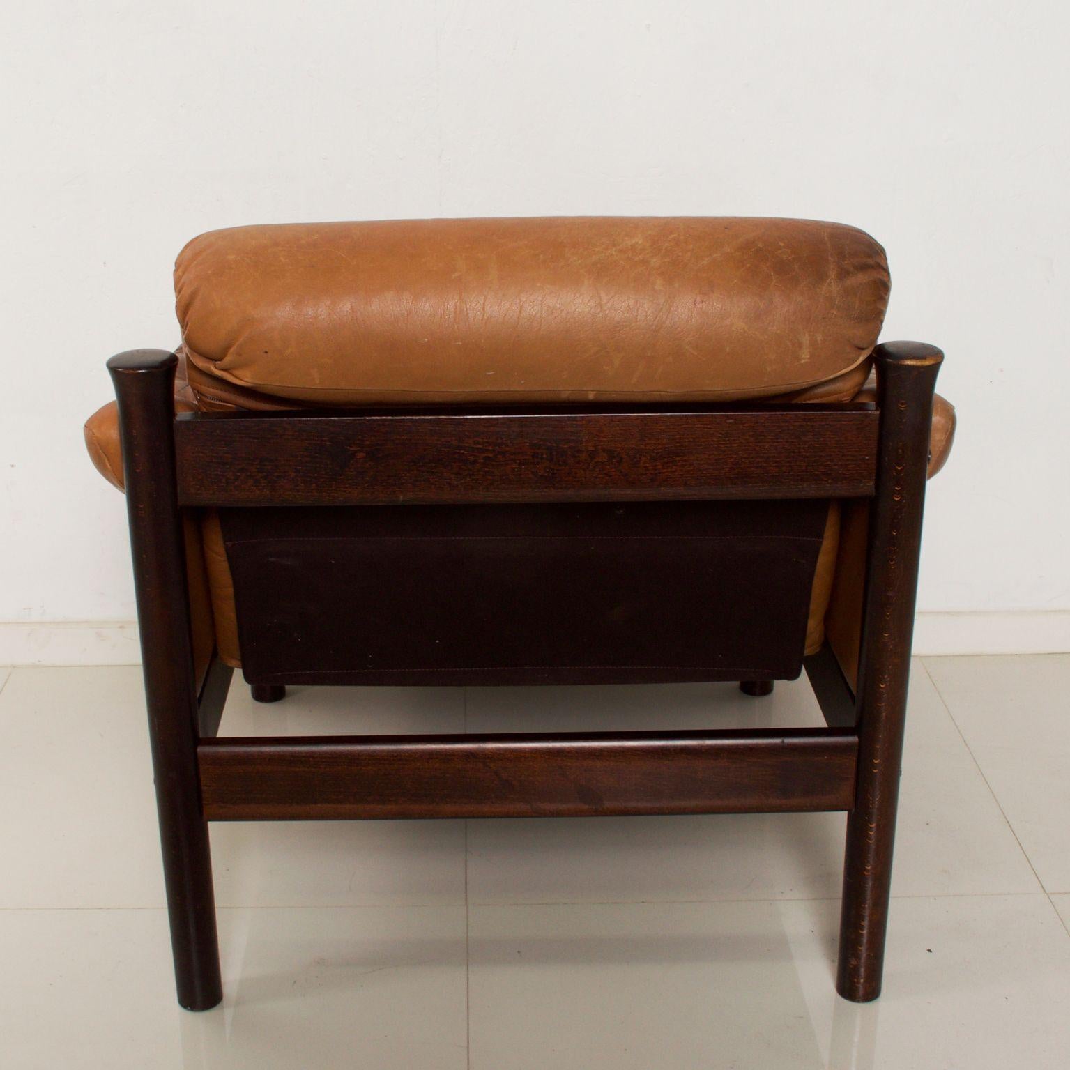 Late 20th Century Torbjørn Afdal for Bruksbo Leather Arm Chair Padded Lounge 1970s NORWAY