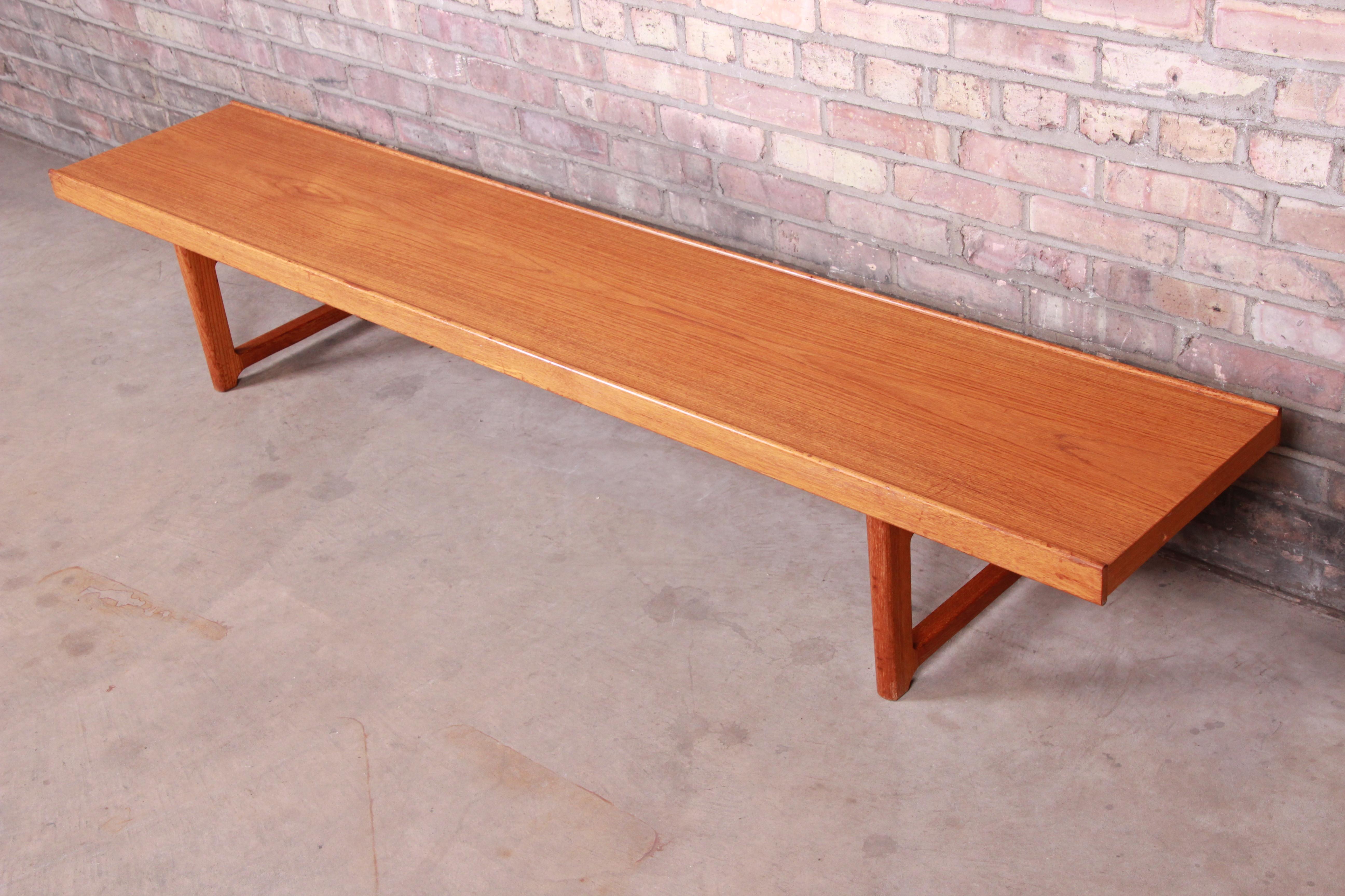An exceptional midcentury Scandinavian Modern teak bench or coffee table

By Torbjørn Afdal for Bruksbo

Norway, 1960s

Measures: 78.75