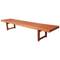 Vintage Torbjørn Afdal for Bruksbo Extra Long "Krobo" Teak Coffee Table or Bench, 1960s