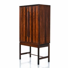 Torbjørn Afdal for Bruksbo Lighted Rosewood Liquor Cabinet Bar Cabinet