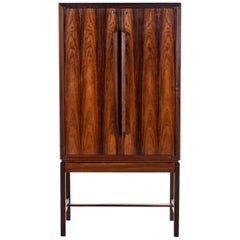 Torbjørn Afdal for Bruksbo Lighted Rosewood Liquor Cabinet Bar Cabinet