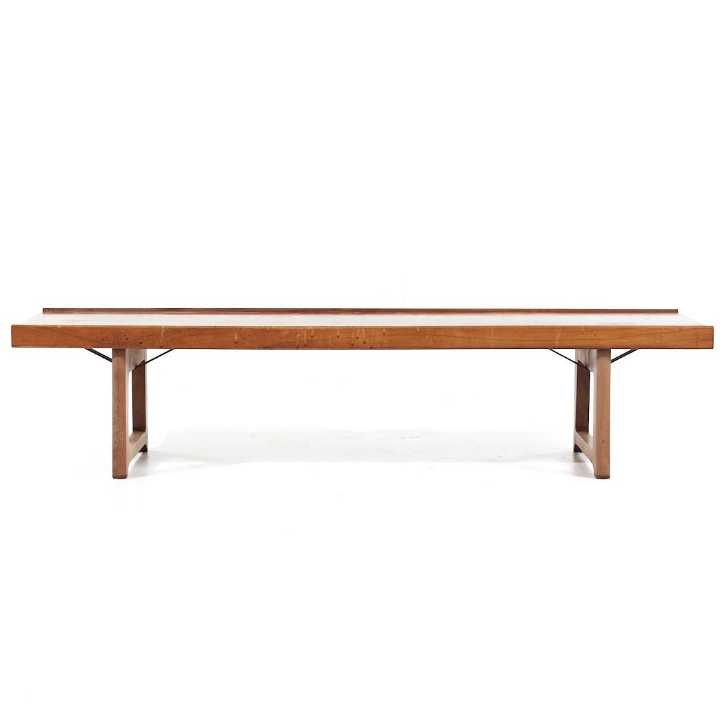 Torbjørn Afdal for Bruksbo Mid Century Rosewood Krobo Bench In Good Condition In Countryside, IL