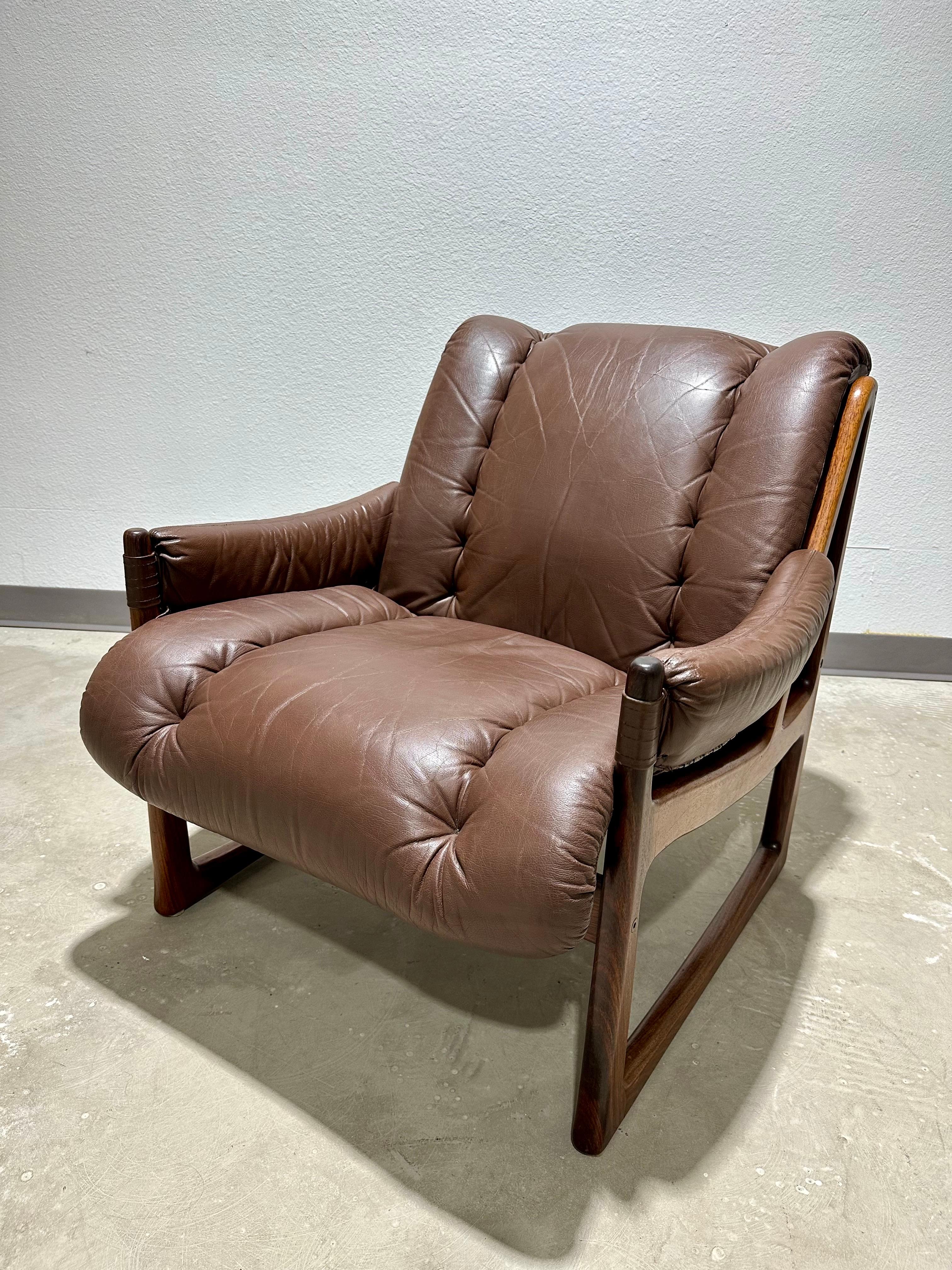 Torbjørn Afdal for Nesjestranda Møbelfabrikk Rosewood Lounge Chair In Good Condition In Lutz, FL
