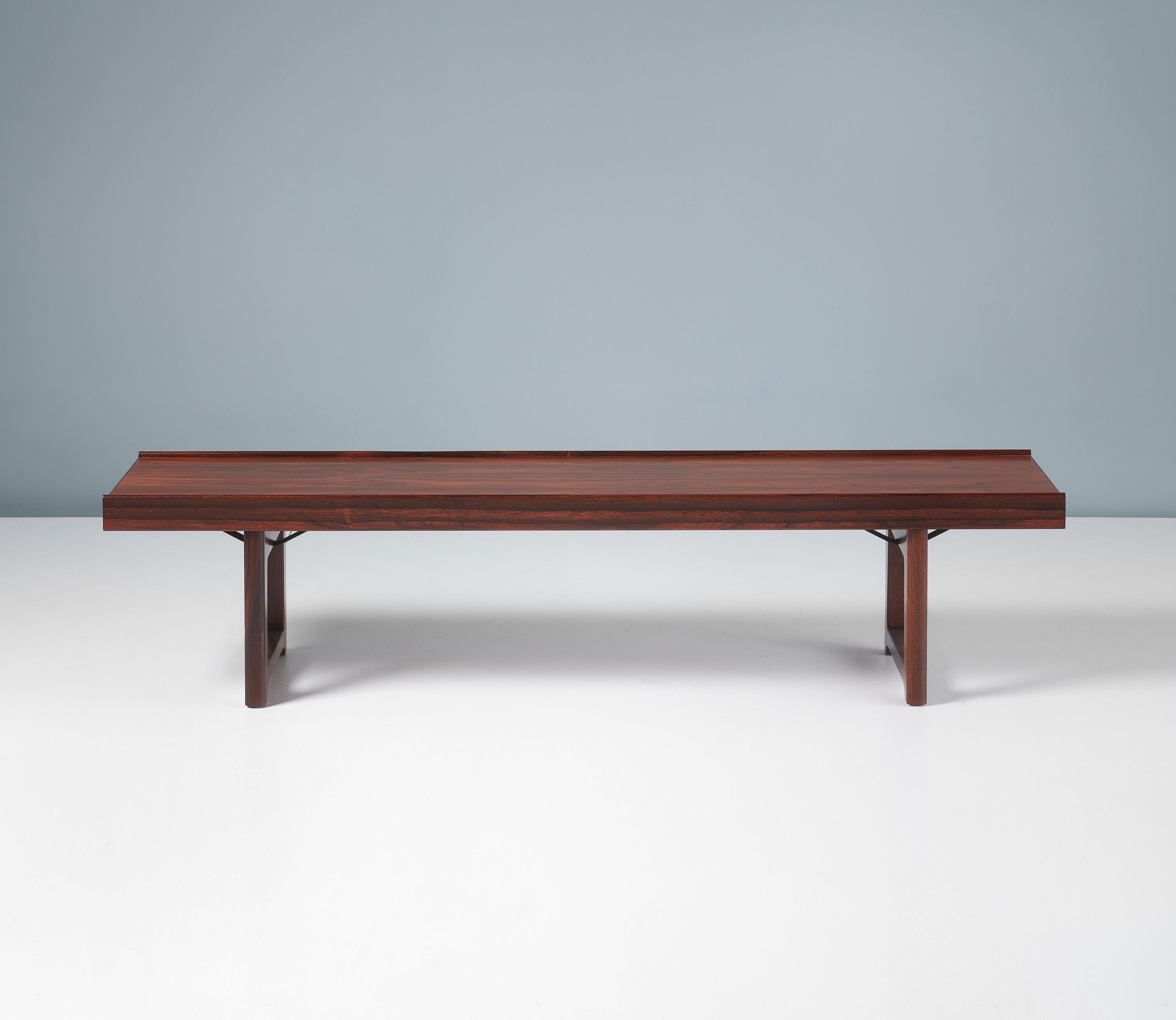 Torbjørn Afdal - 1.5m Krobo Bench, c1960

Iconic midcentury design from Norway. Torbjorn Afdal's Krobo bench, circa 1960 was designed as a multipurpose bench for producer Bruksbo and can also be used as a low coffee table. This example comes in