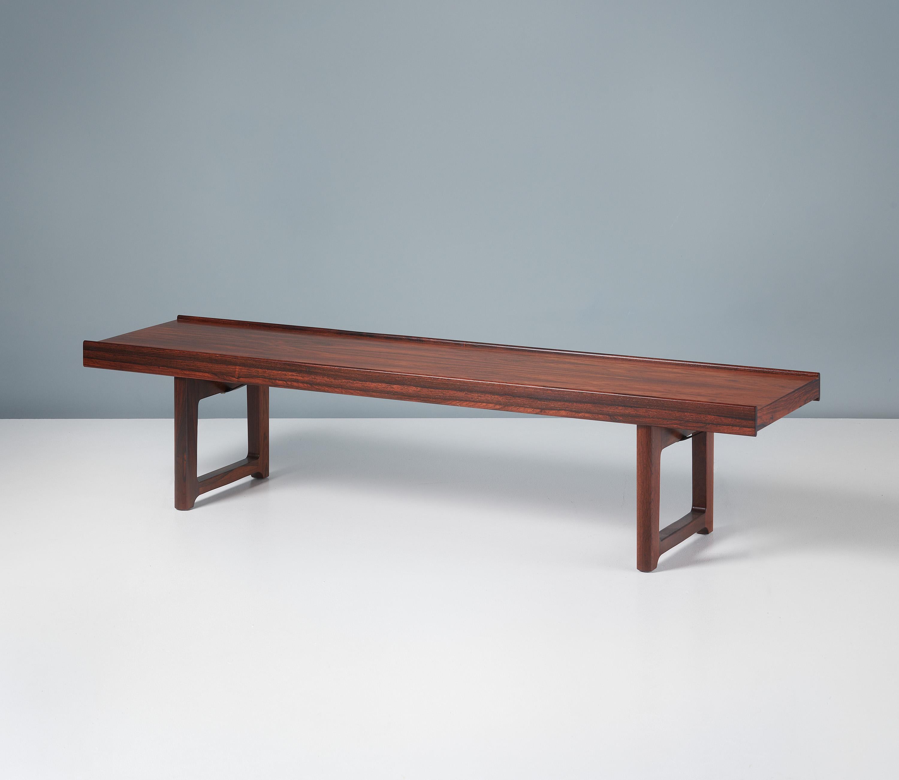 Scandinavian Modern Torbjørn Afdal Rosewood 1.5m Krobo Bench, circa 1960 For Sale