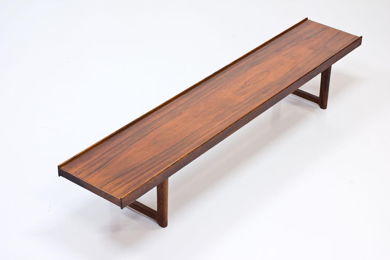Norwegian Torbjørn Afdal Rosewood “Krobo” Bench, Norway, 1960s