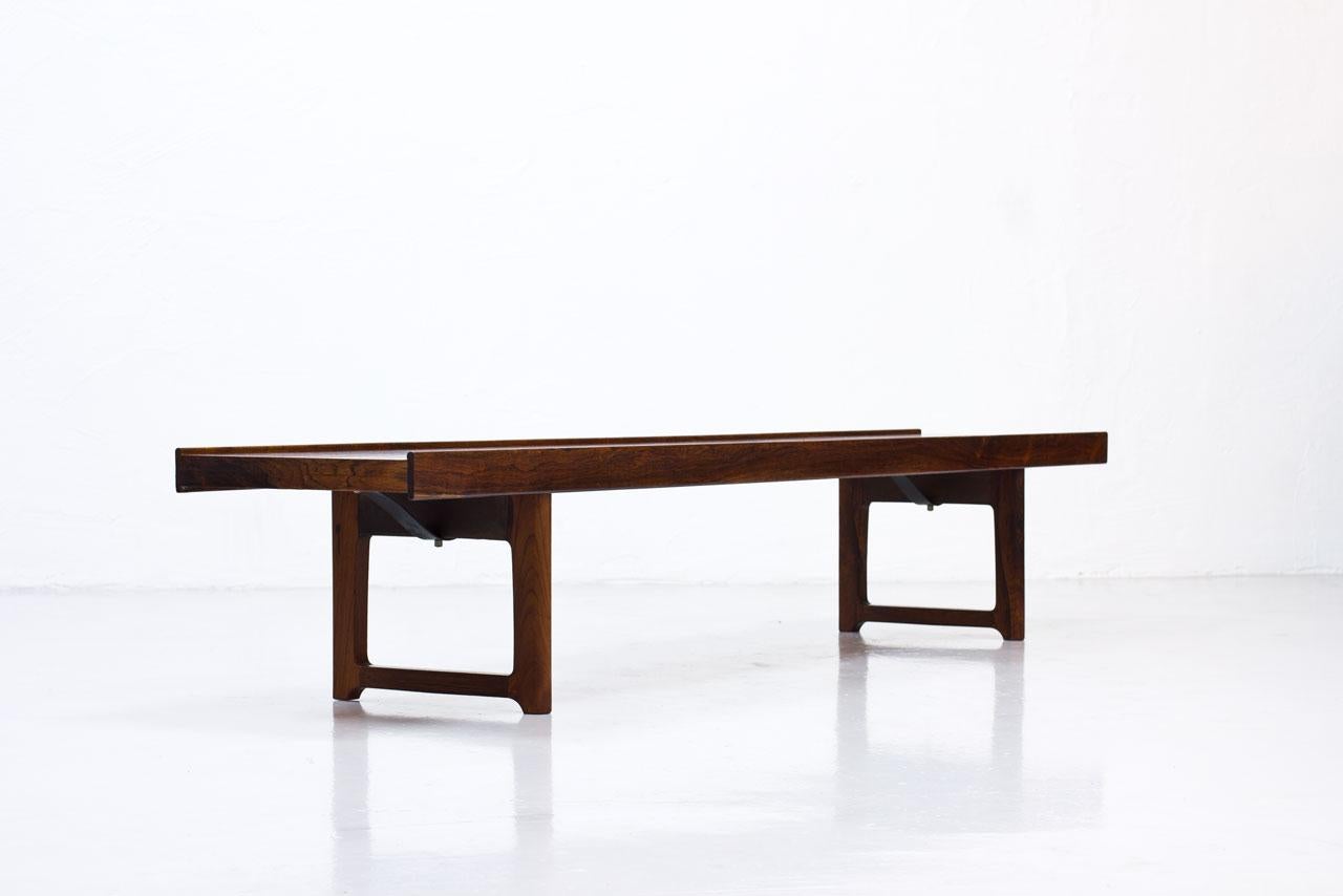 Torbjørn Afdal Rosewood “Krobo” Bench, Norway, 1960s In Good Condition In Stockholm, Stockholms län