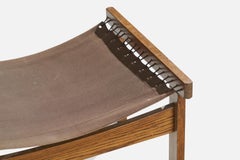 Torbjørn Afdal, Stool, Oak, Canvas, Norway, 1960s