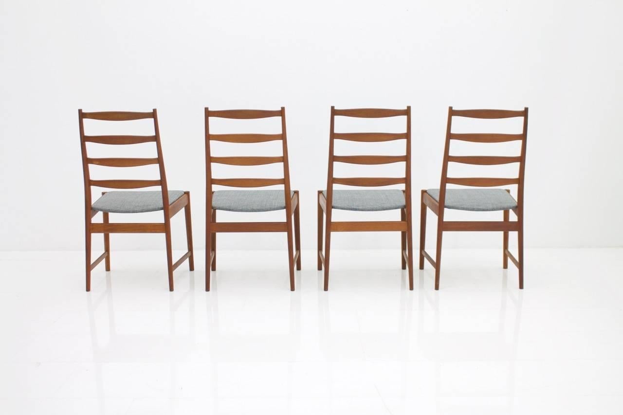Fabric Torbjørn Afdal Teak Dining Chairs by Vamo, Denmark, 1960s