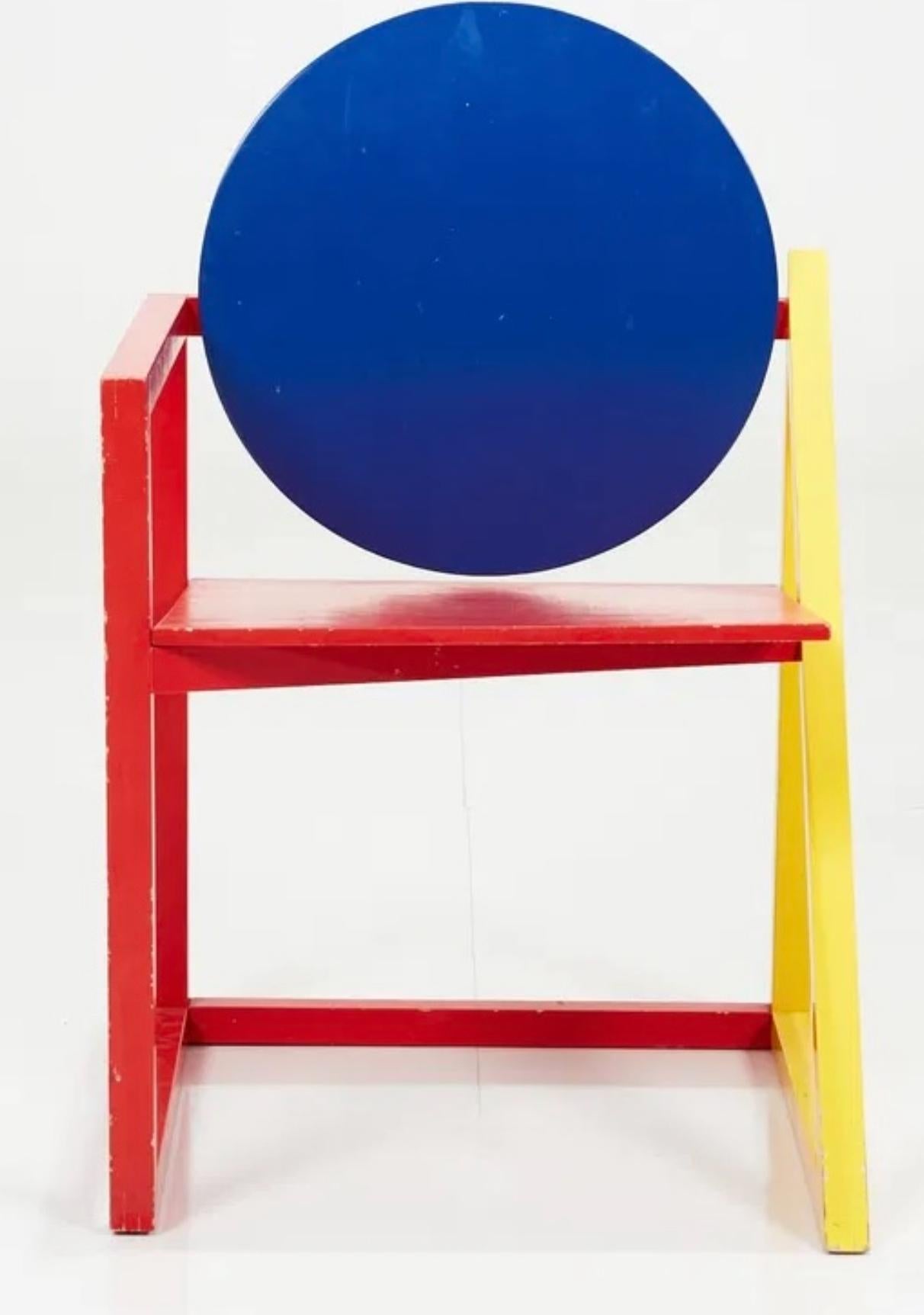 Torbon Skov für Fritz Hansen, Vio Sessel, Rot, Gelb & Blau, Dänemark, 1984. (Holz) im Angebot