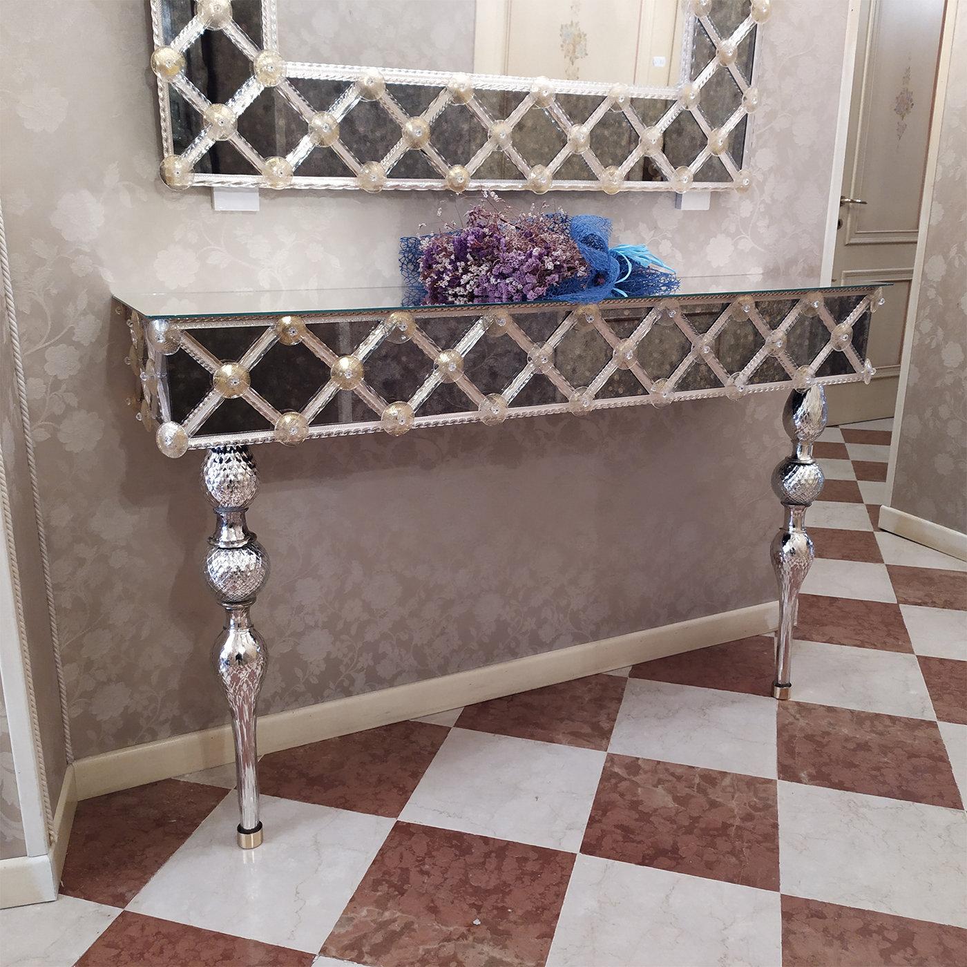 Italian Torcello Murano Glass Console For Sale