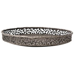 Torch Cut and Hammered Shallow Metal Bowl by Marcello Fantoni