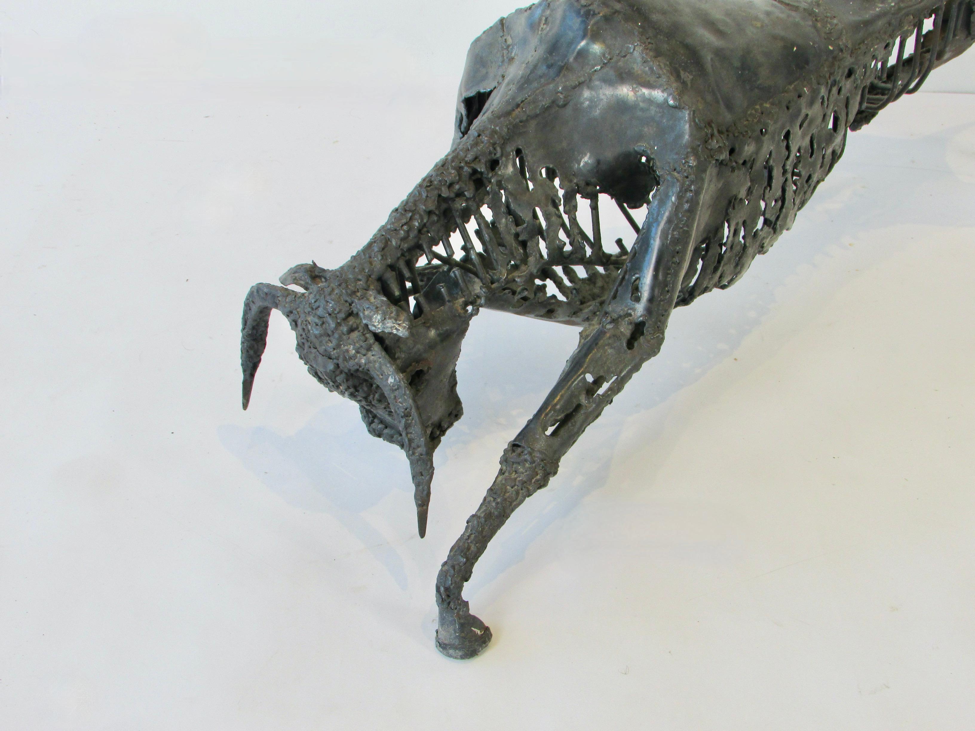 Sculpture de taureau brutaliste en acier soudé et découpé au chalumeau Bon état - En vente à Ferndale, MI