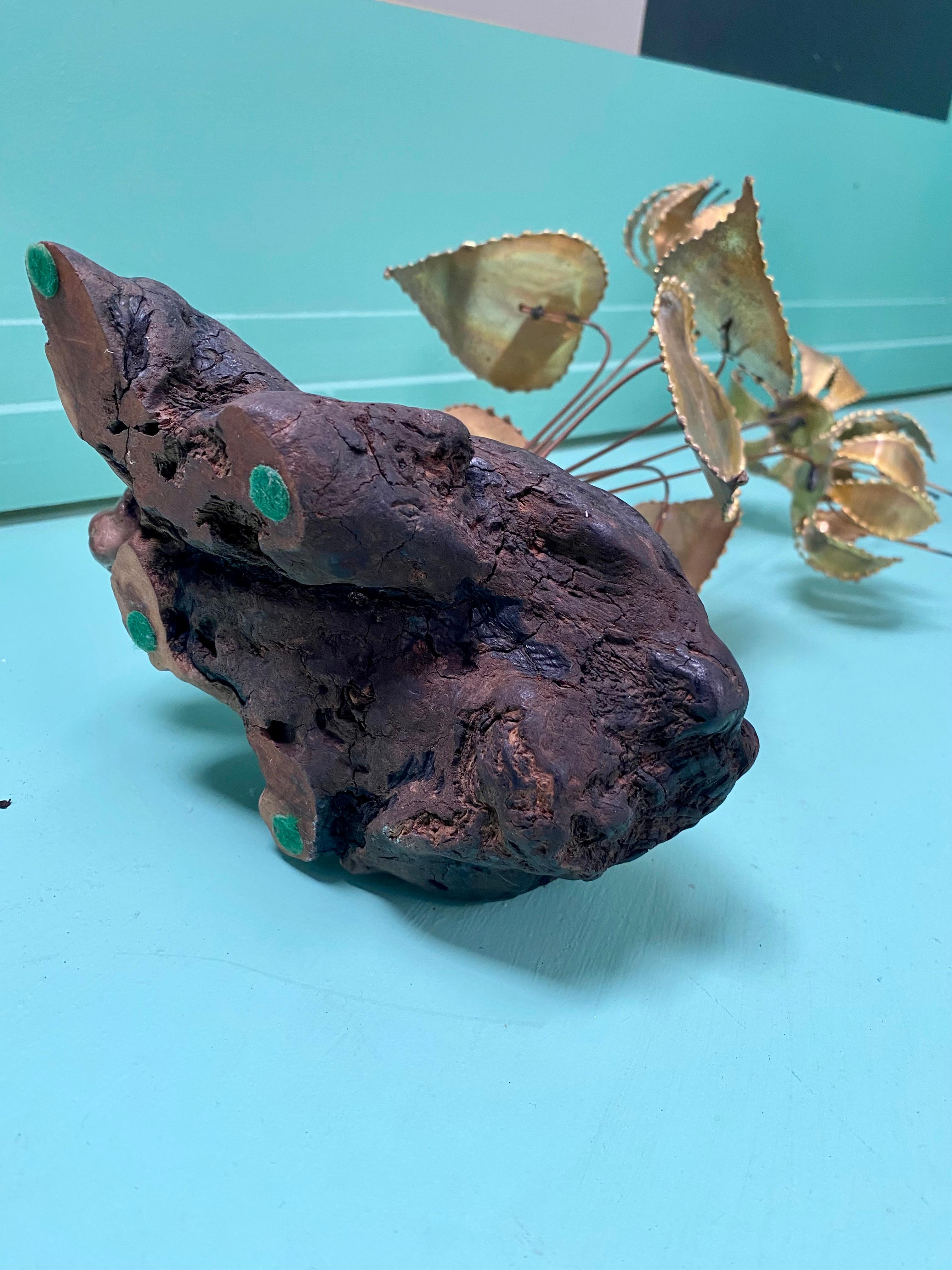 Brutalist Brass Bonsai Ikebana Lily Flower Sculpture by Gerd Scharrelmann 1970s en venta 12