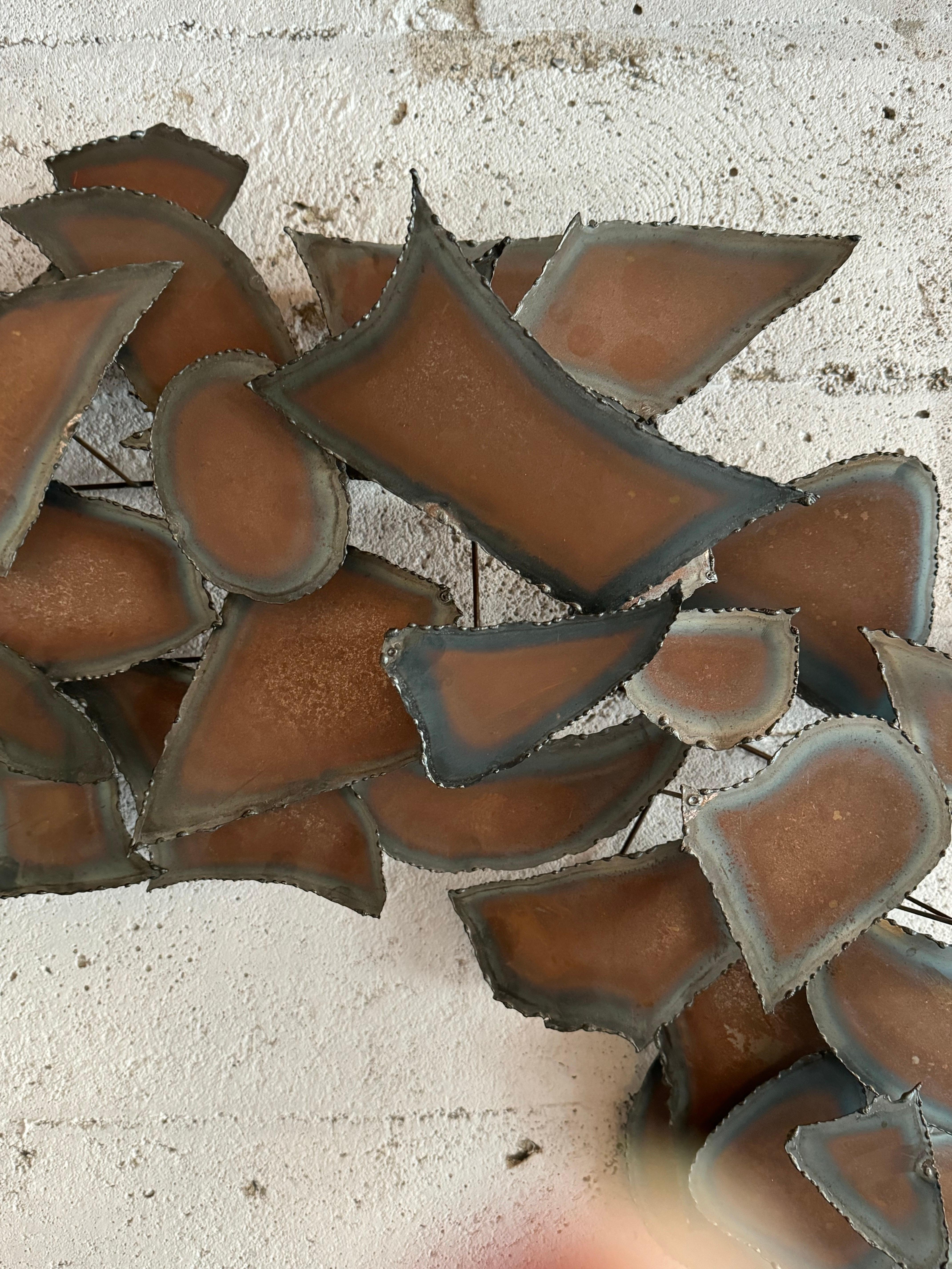 American Torch Cut Brutalist Abstract Wall Hanging c1970s by Chris Sorensen