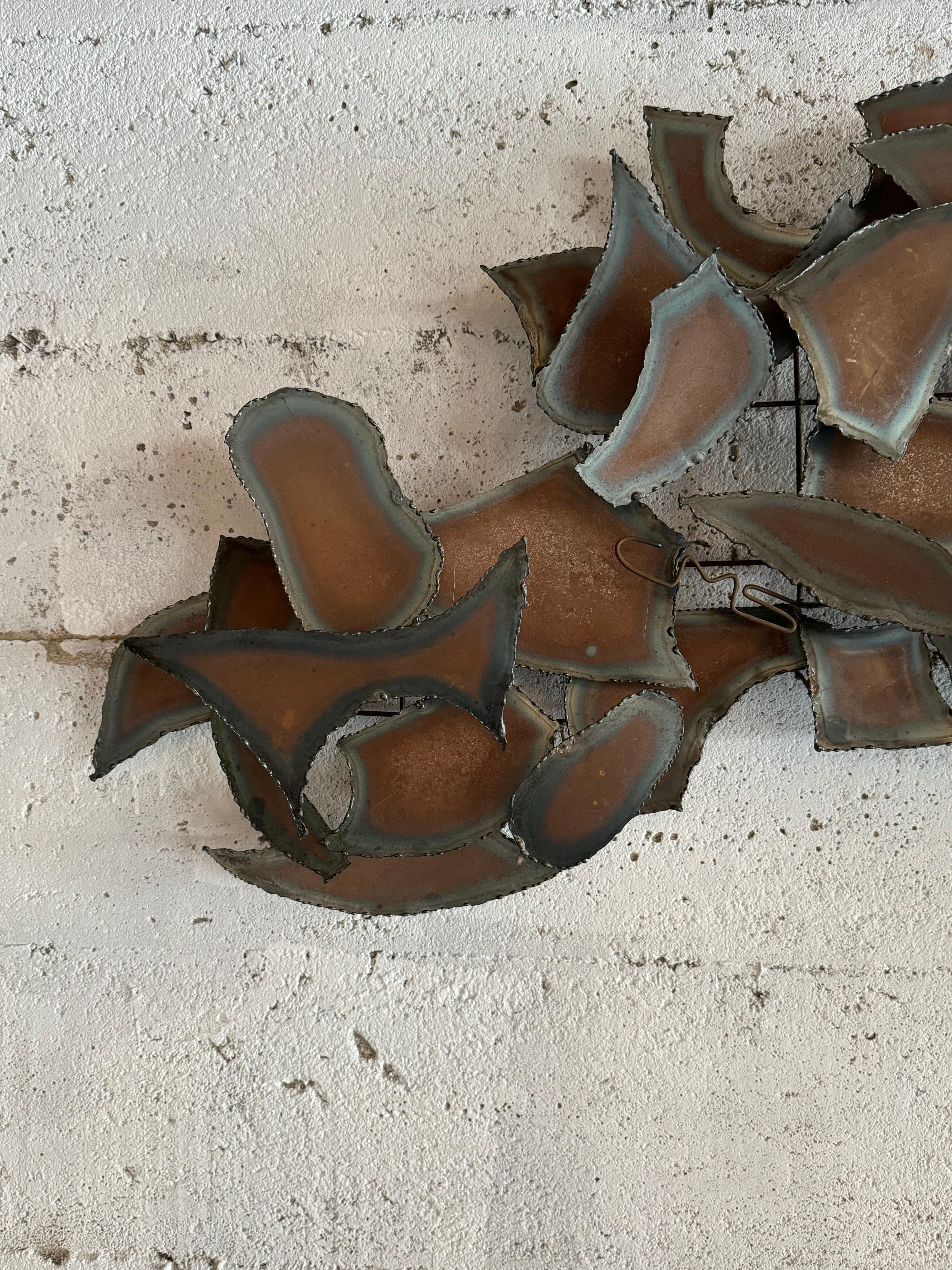 Torch Cut Brutalist Abstract Wall Hanging c1970s by Chris Sorensen In Good Condition In Oakland, CA