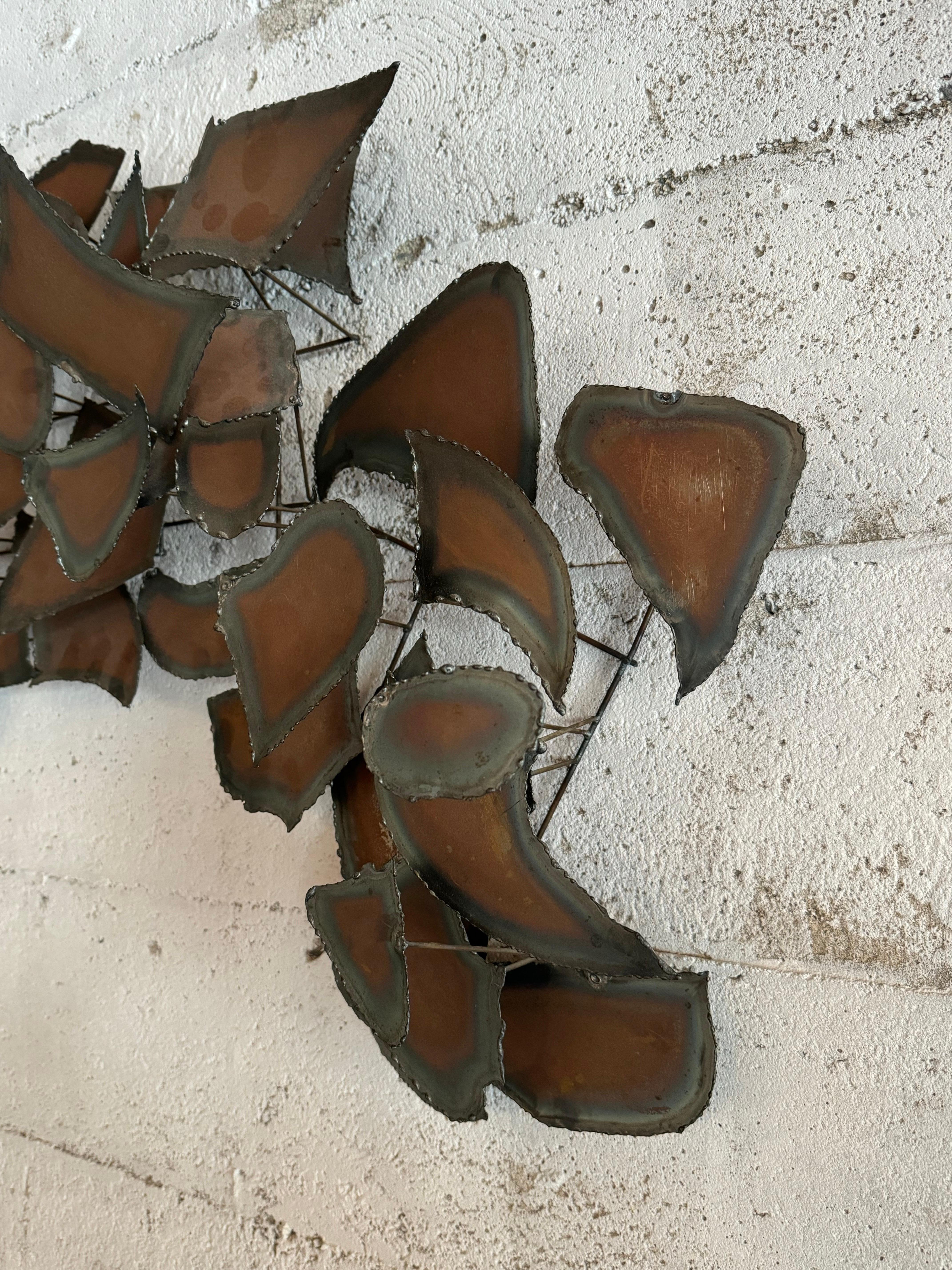 Cut Steel Torch Cut Brutalist Abstract Wall Hanging c1970s by Chris Sorensen