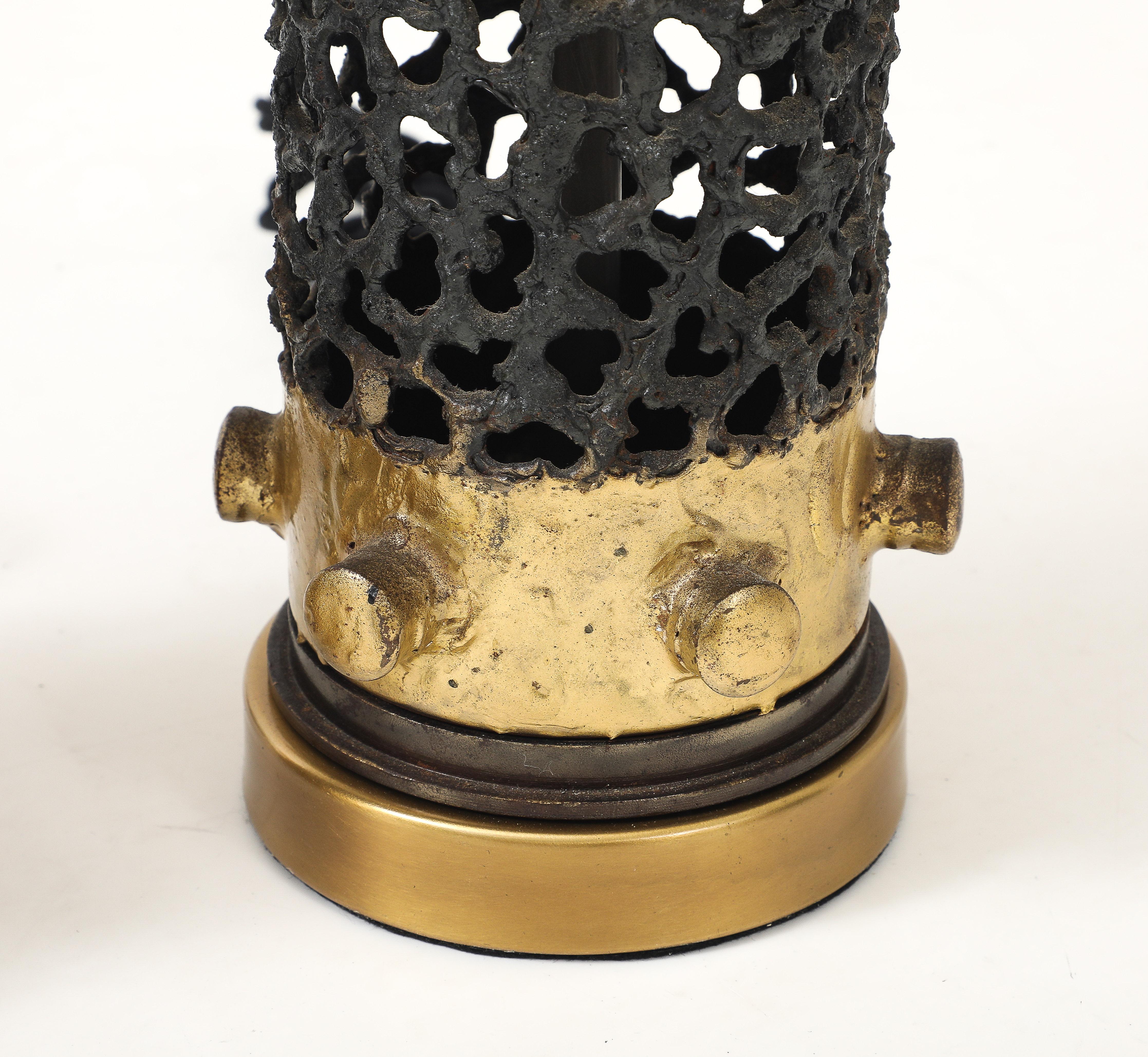 Torch Cut Brutalist Lamps For Sale 5