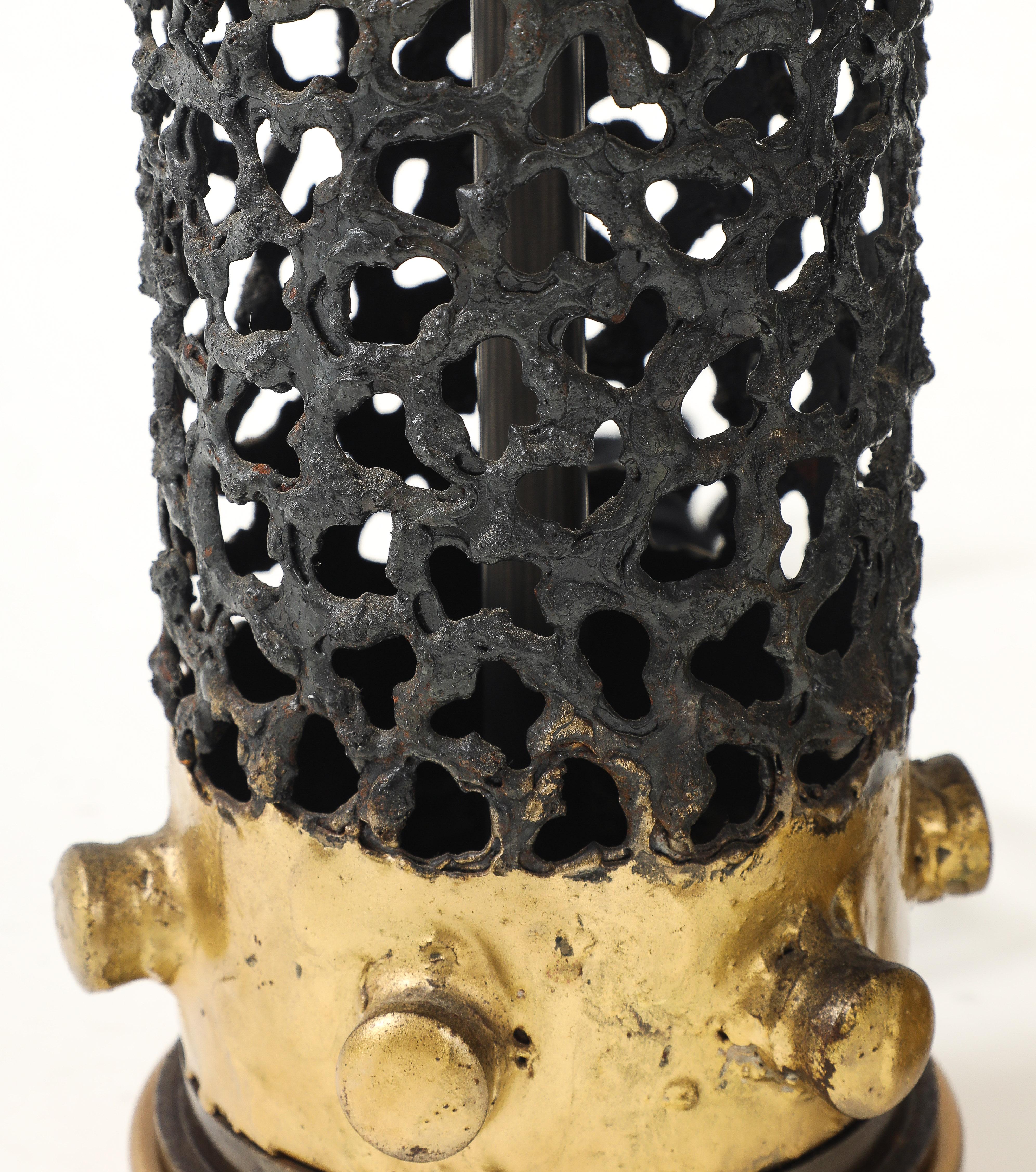 Torch Cut Brutalist Lamps For Sale 6