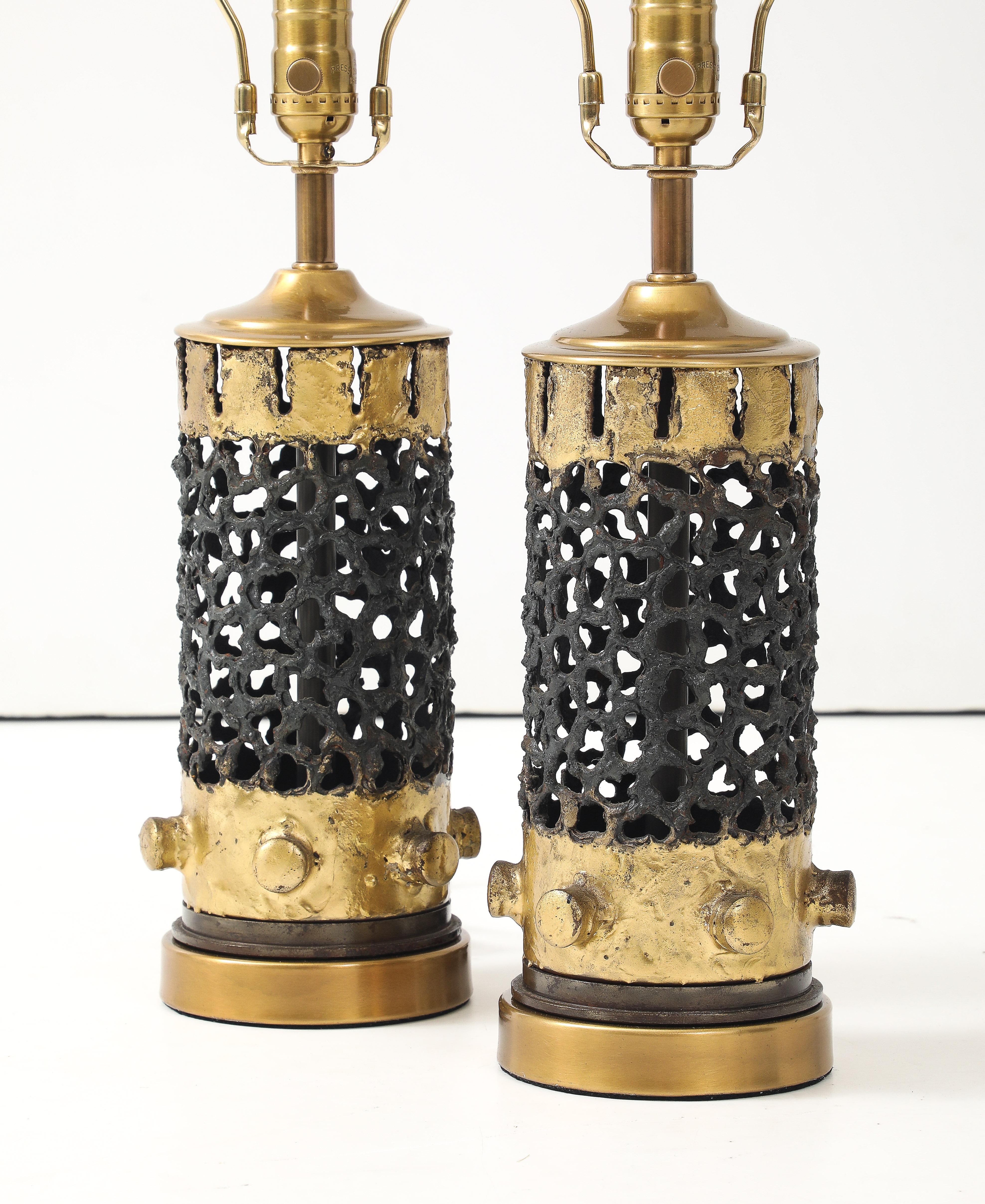 Torch Cut Brutalist Lamps For Sale 1