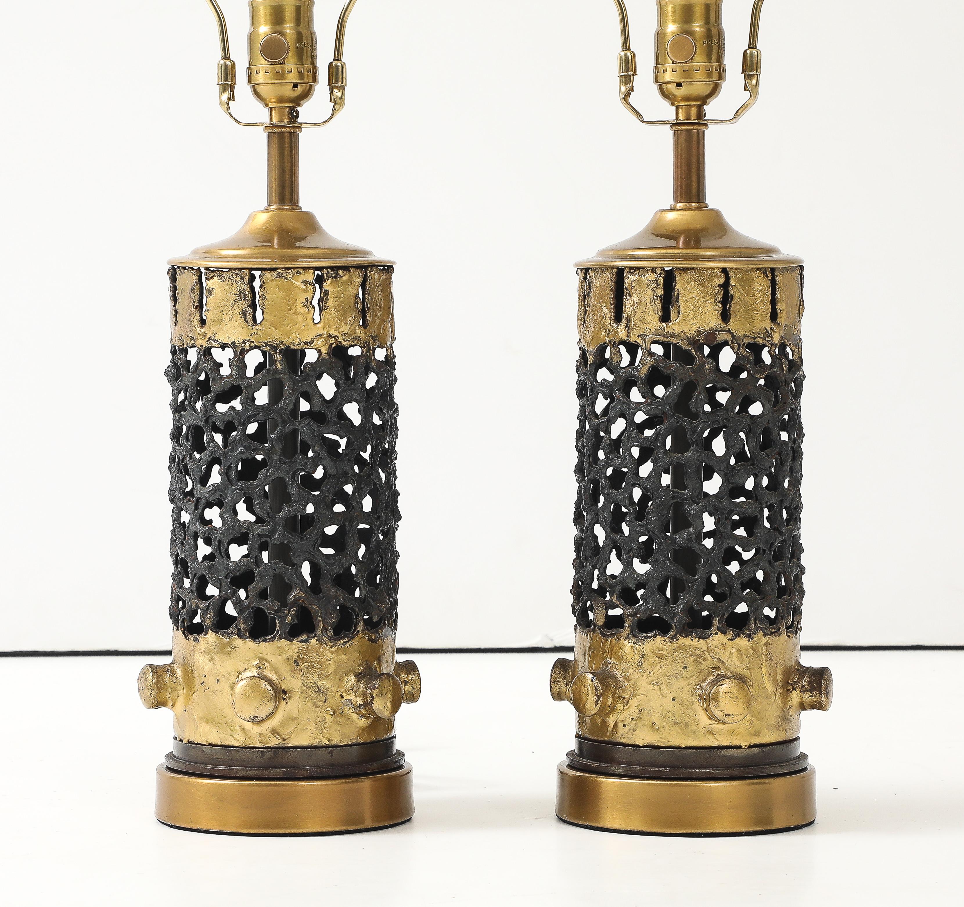 Torch Cut Brutalist Lamps For Sale 2