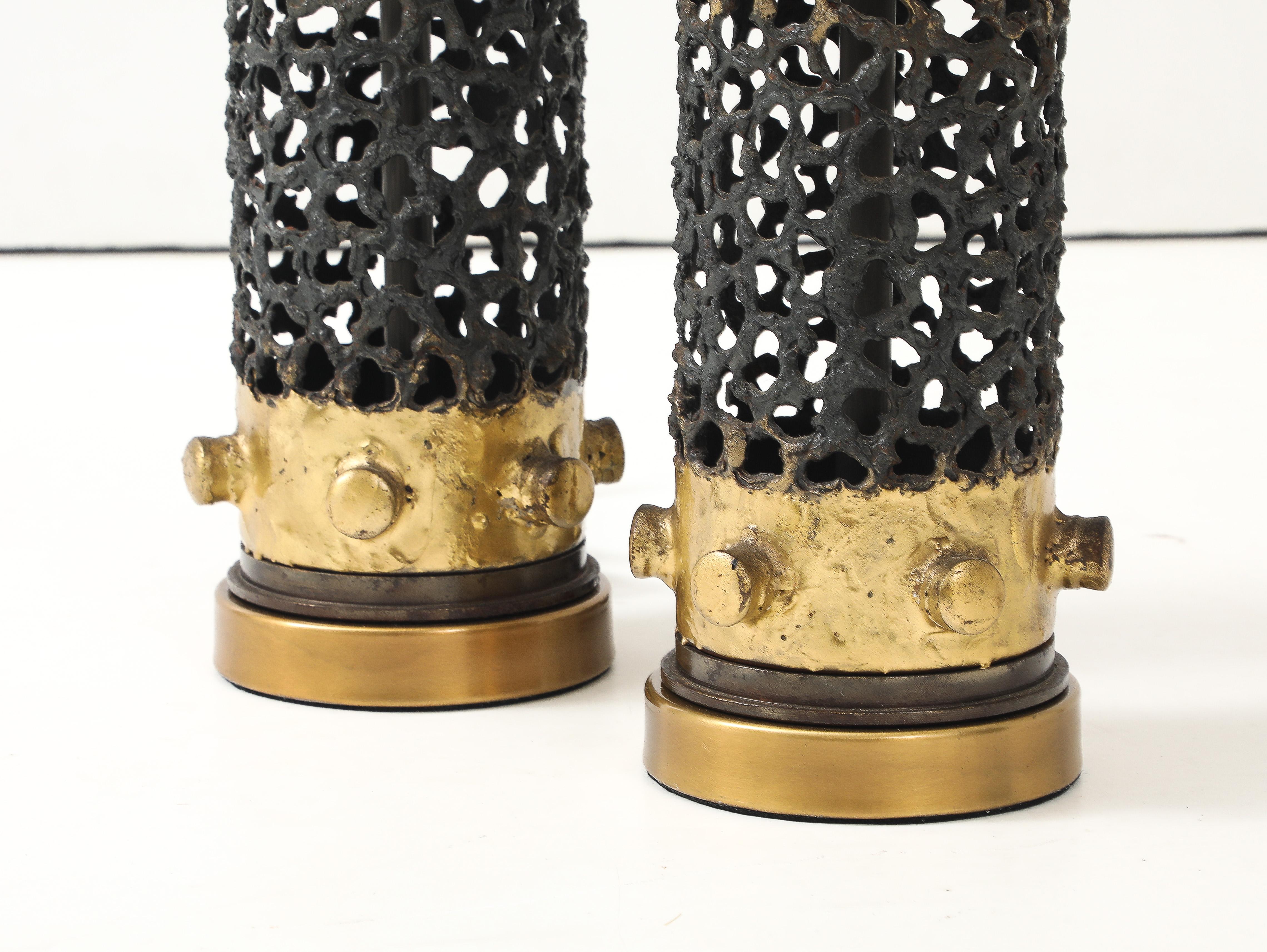 Torch Cut Brutalist Lamps For Sale 3