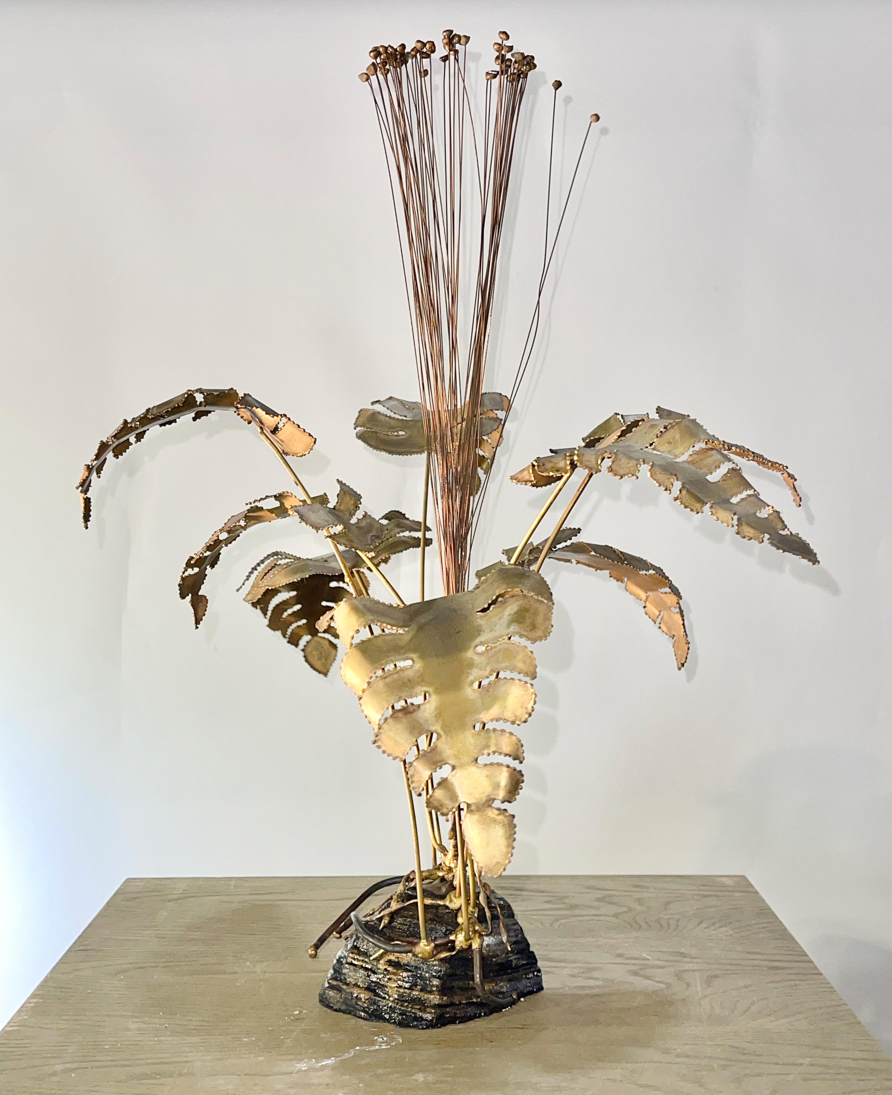 Late 20th Century Torch Cut Floral Arrangement from Brotman's Sausalito For Sale