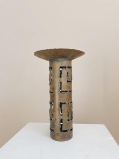 Torch Cut Handmade Copper Candle Plinth