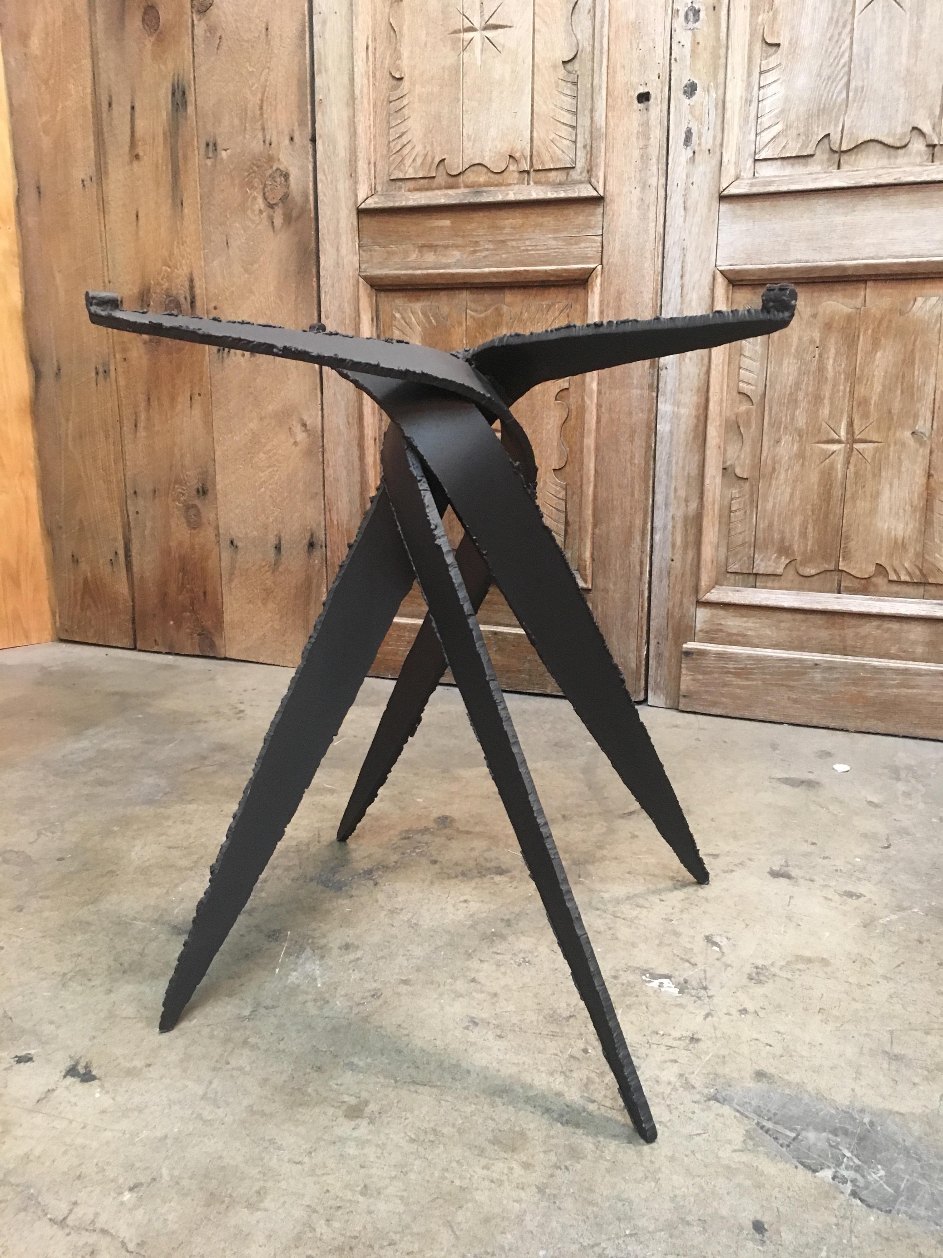 Mid-Century Modern Torch Cut Steel Brutal Dining Table