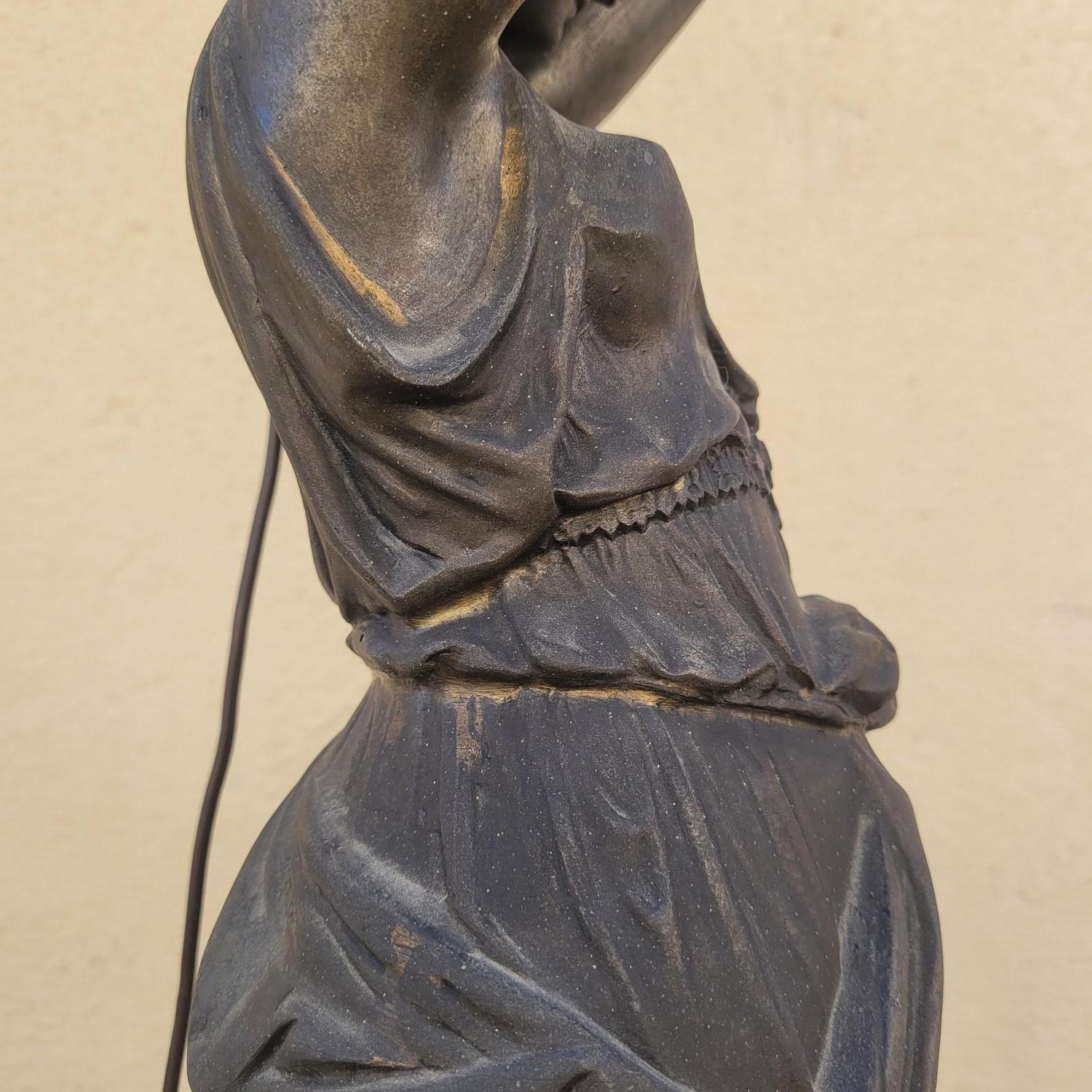 Torch Holder In Spelter On Its Column, Napoleon III, 19th Century For Sale 7