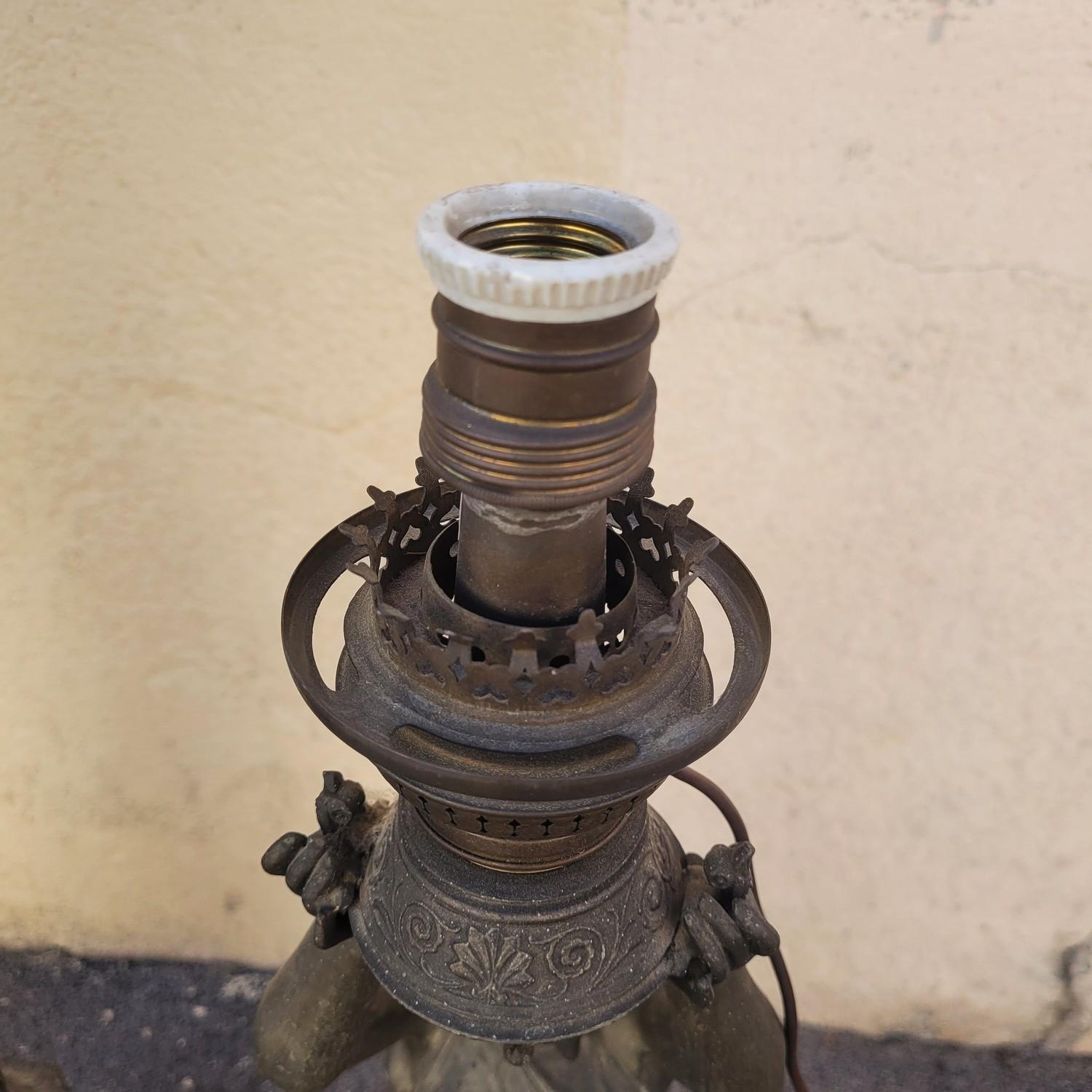 Torch Holder In Spelter On Its Column, Napoleon III, 19th Century For Sale 9