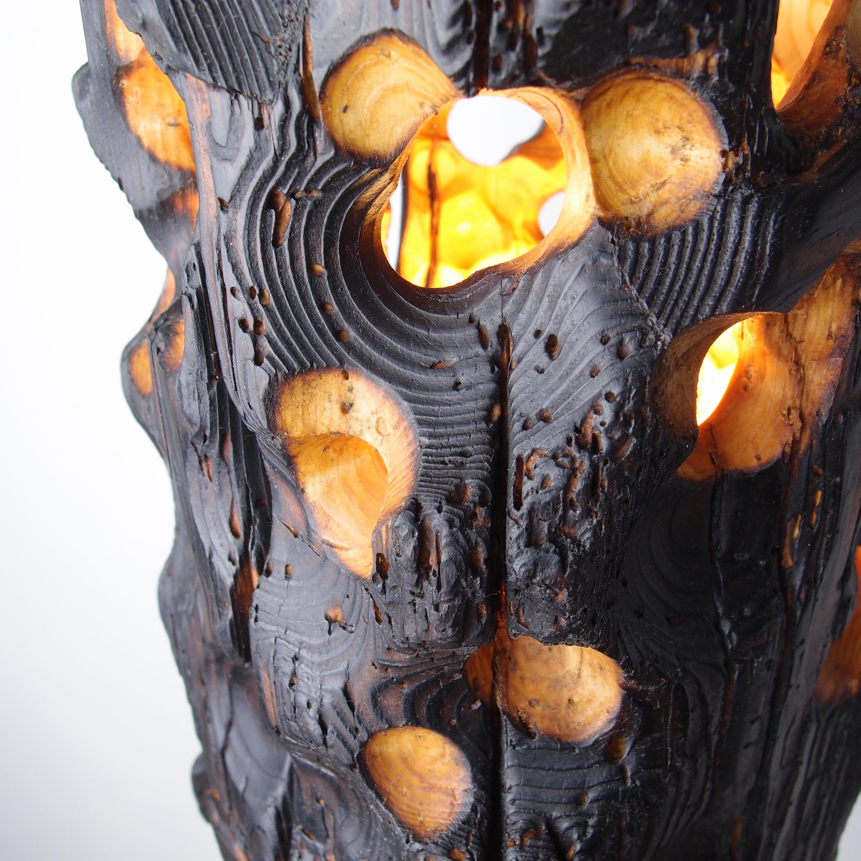 Wood Torch Lamp For Sale