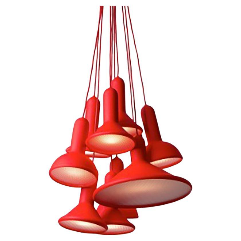 Torch Light Pendant S10 Bunch L1800 Red By Established & Sons For Sale
