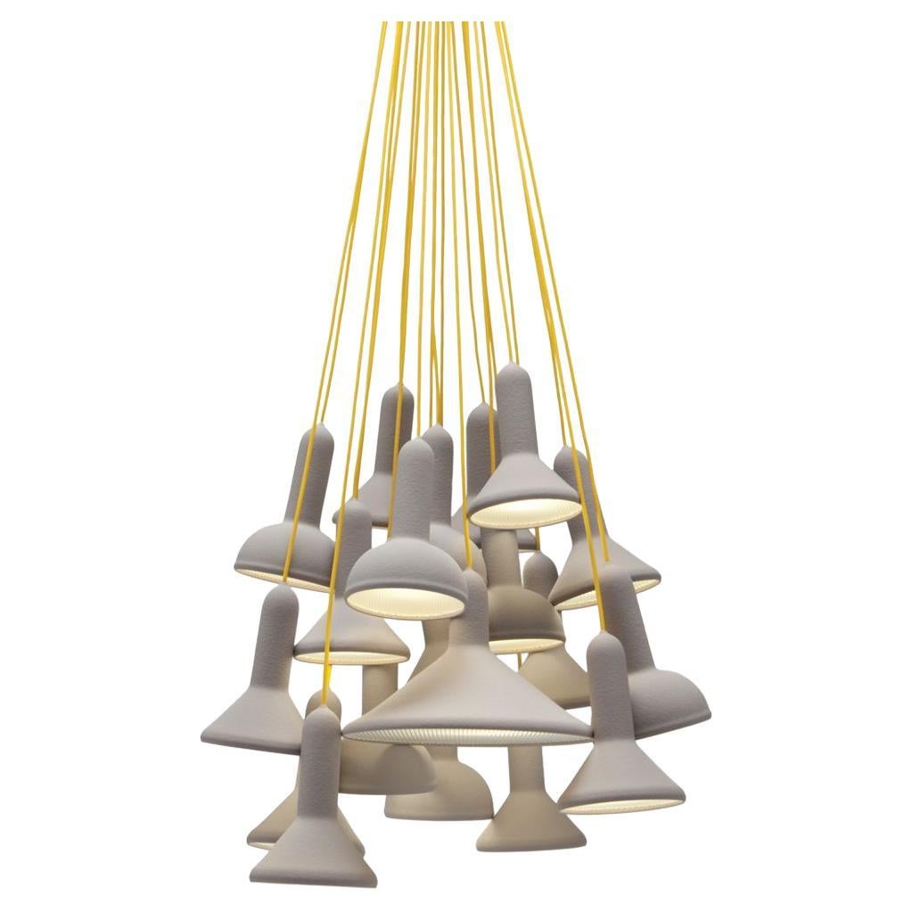 Torch Light Pendant S20 Bunch L1800 Grey With Yellow Cable By Established & Sons