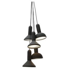 Torch Light Pendant S5 Bunch L1400 Black With Black Cable By Established & Sons