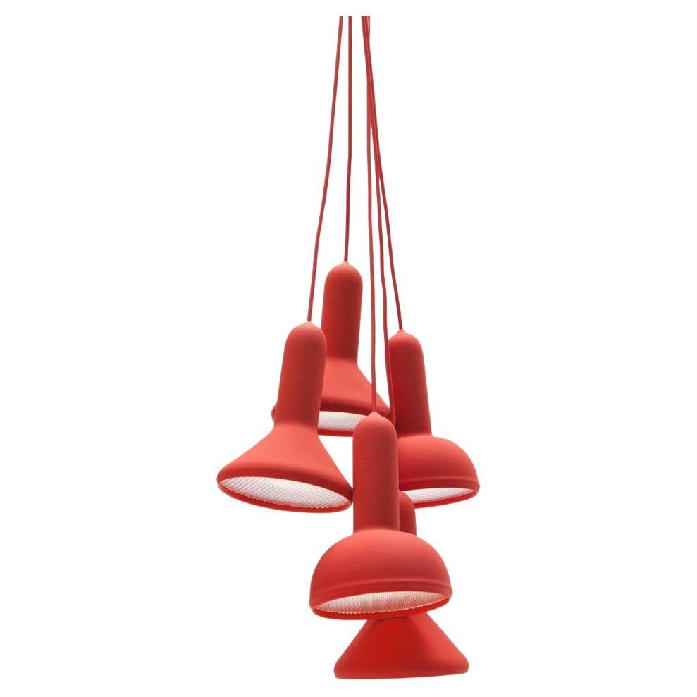 Torch Light Pendant S5 Bunch L1400 Red by Established & Sons Sylvain Willenz