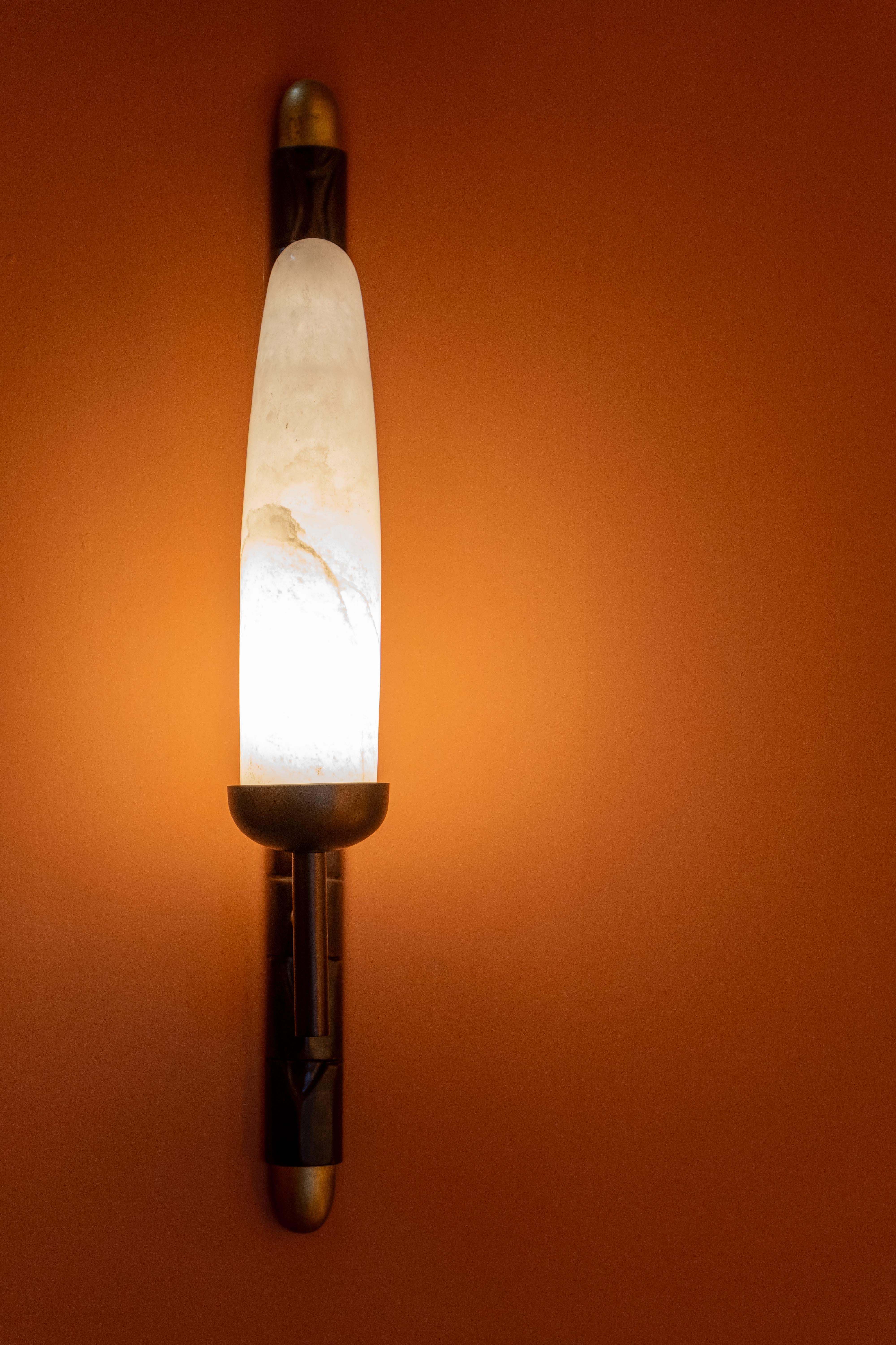 Acier inoxydable Torch wall light en vente