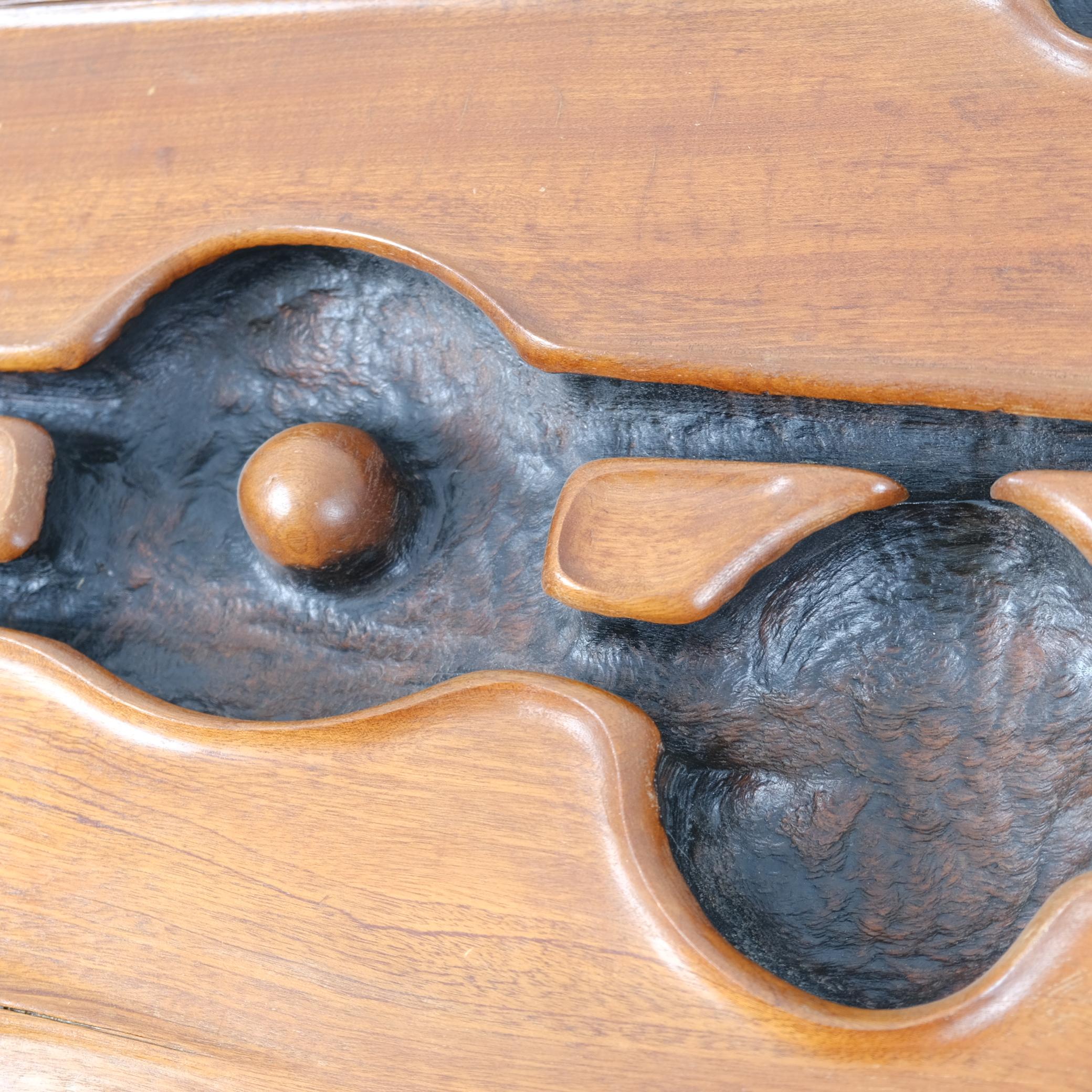 Torched Teak Wall Relief, K. Nykänen 1972 Finland In Good Condition For Sale In Helsinki, FI