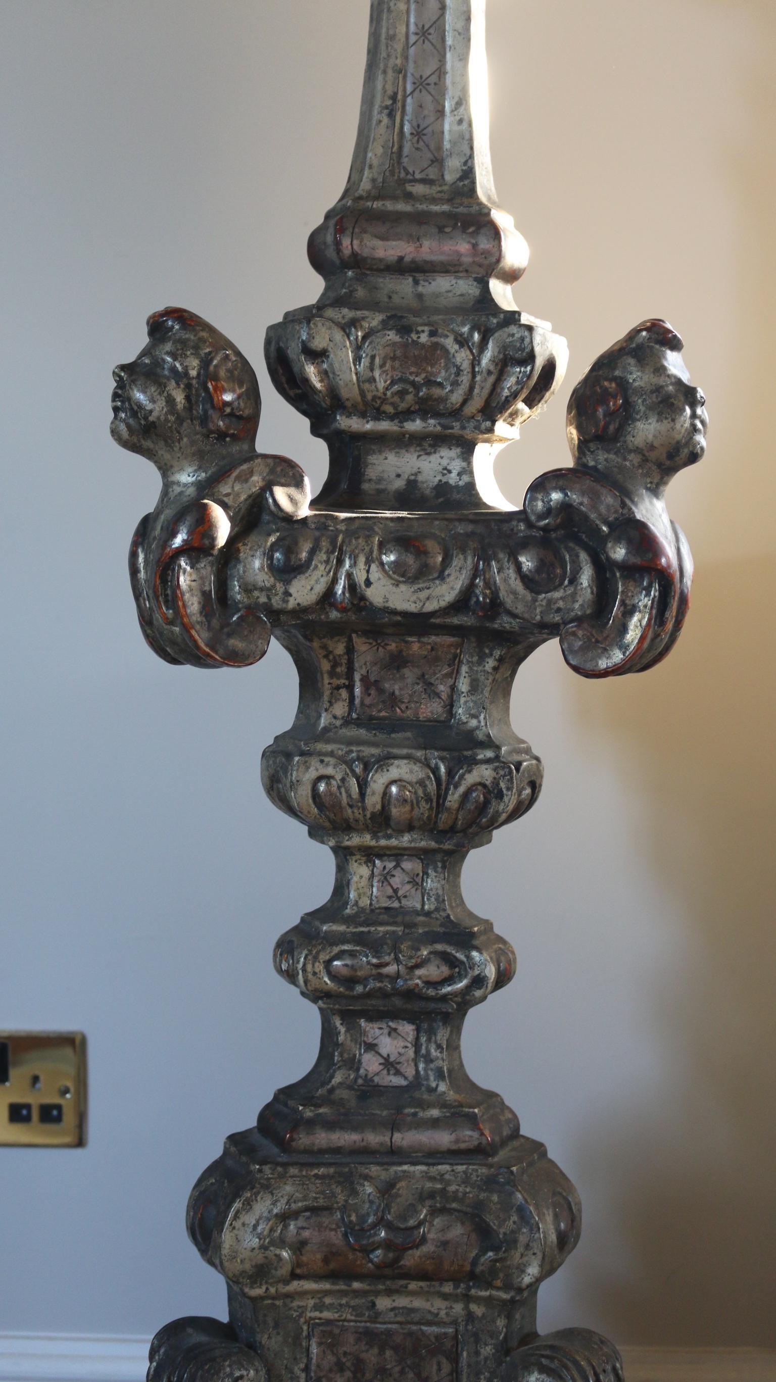 Torchere, 17th Century, Italian, Silvered, Floor-Standing In Good Condition In BUNGAY, SUFFOLK