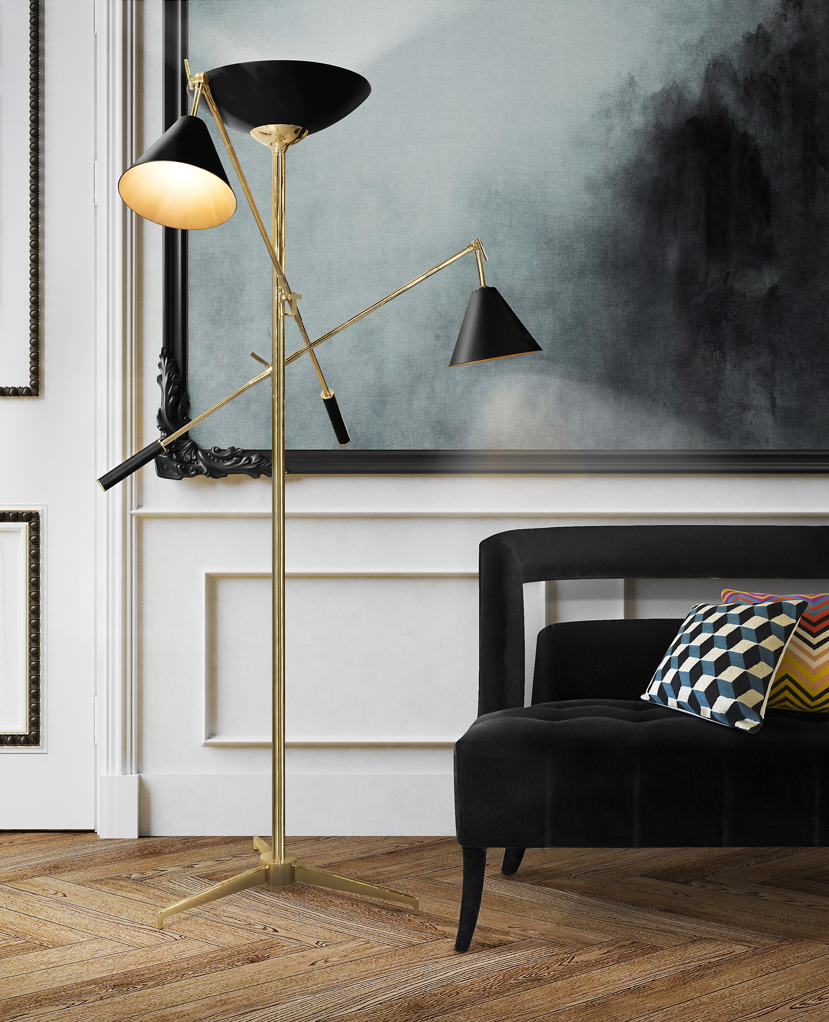 black torchiere floor lamp