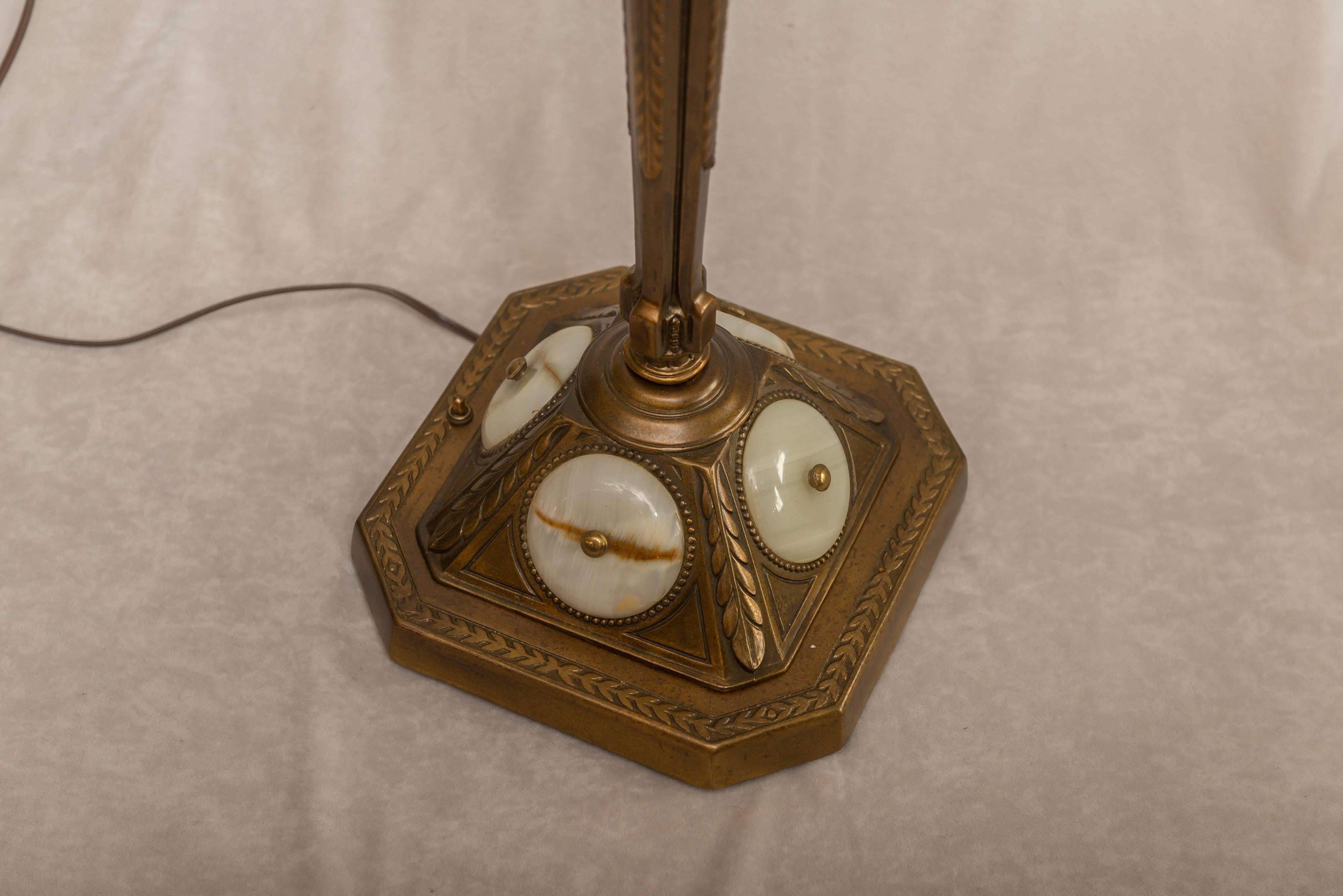 American Torchiere Floor Lamp with Onyx Light Up Base