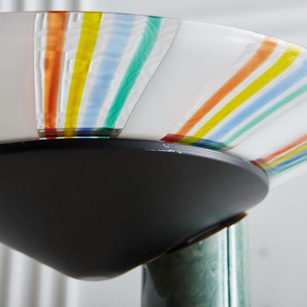 Torchiere Floor Lamp with Rainbow Glass Shade Attributed to Relco, Italy, 1960s 1
