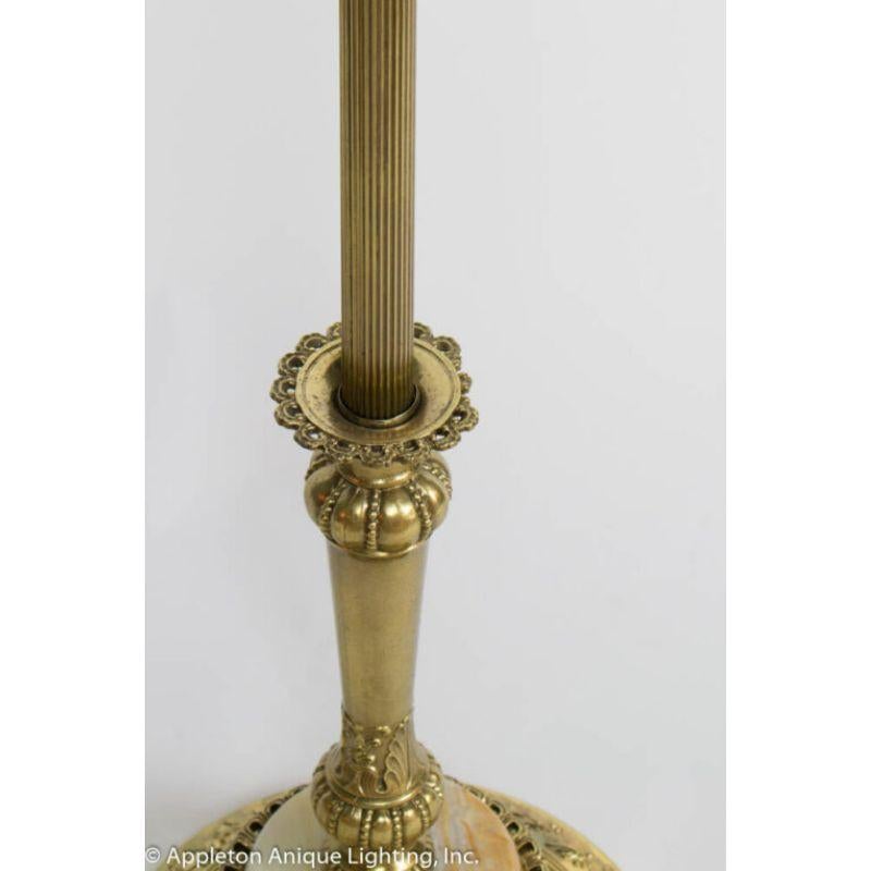 American Torchiere with Onyx Base and Original Glass Shade