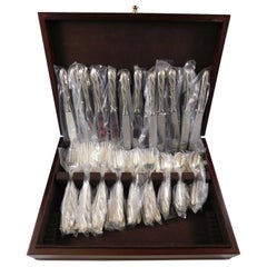 Torchon Buccellati Italy Sterling Silver Dinner Flatware Set Service 48 Pcs New